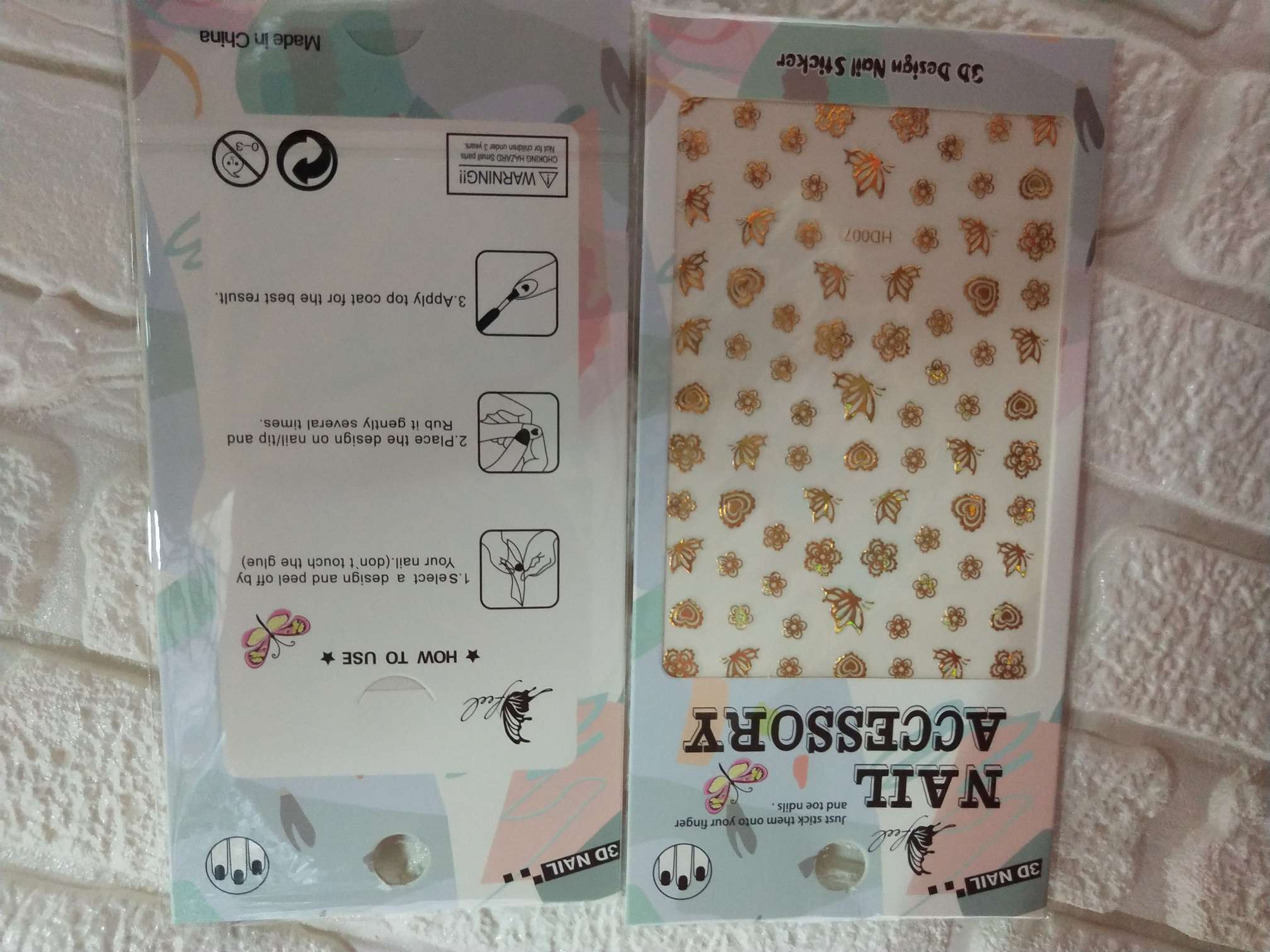 Estilo explosivo simulación de uñas etiqueta de mariposa radium ins viento 3D impermeable adorable hot stamping plata color mariposa uñas pegatinas muchos estilos estilos mezclados Item Picture