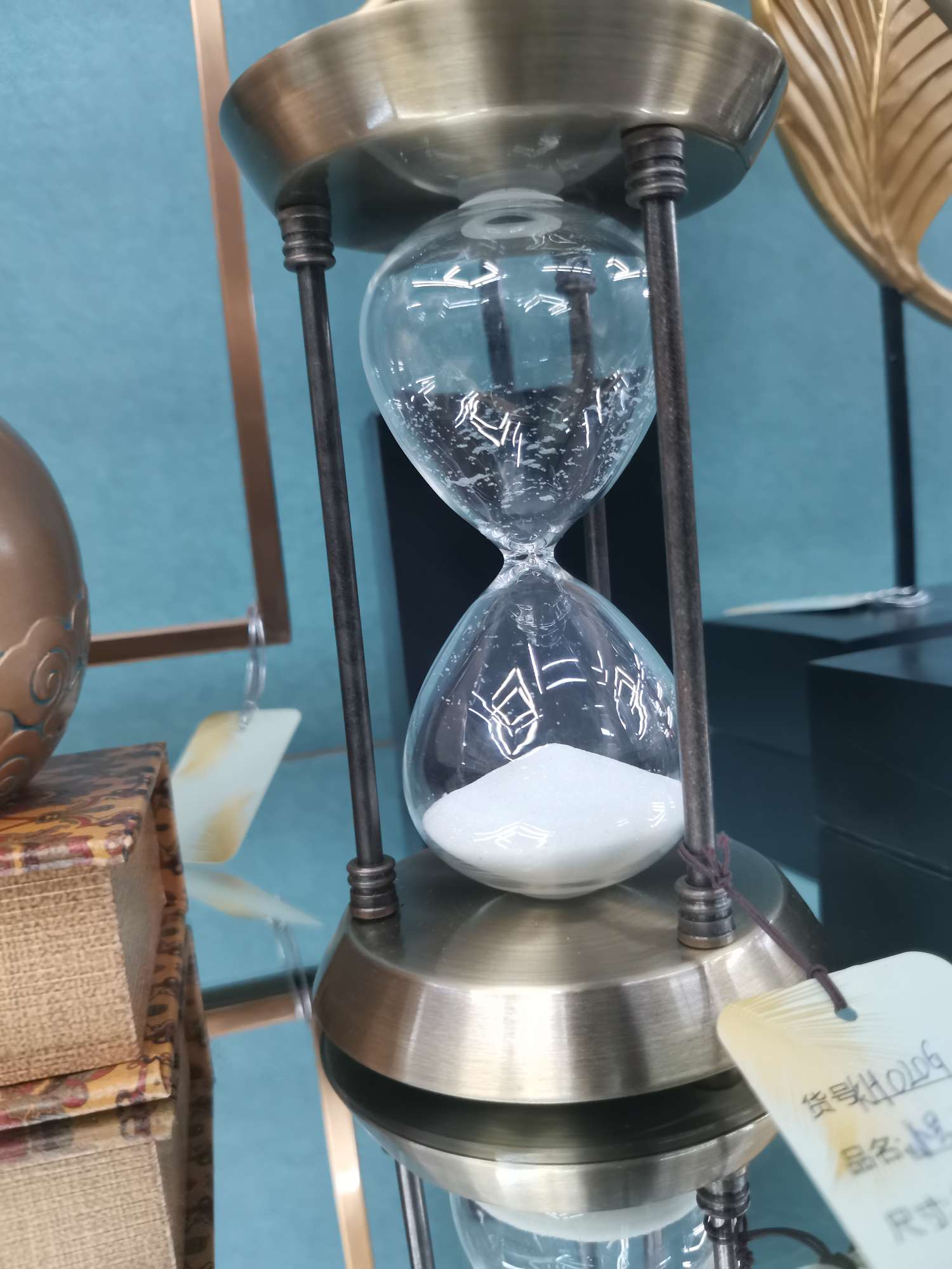 现代简约金属沙漏计时器摆件北欧风格家居软装饰品样板房客厅摆设