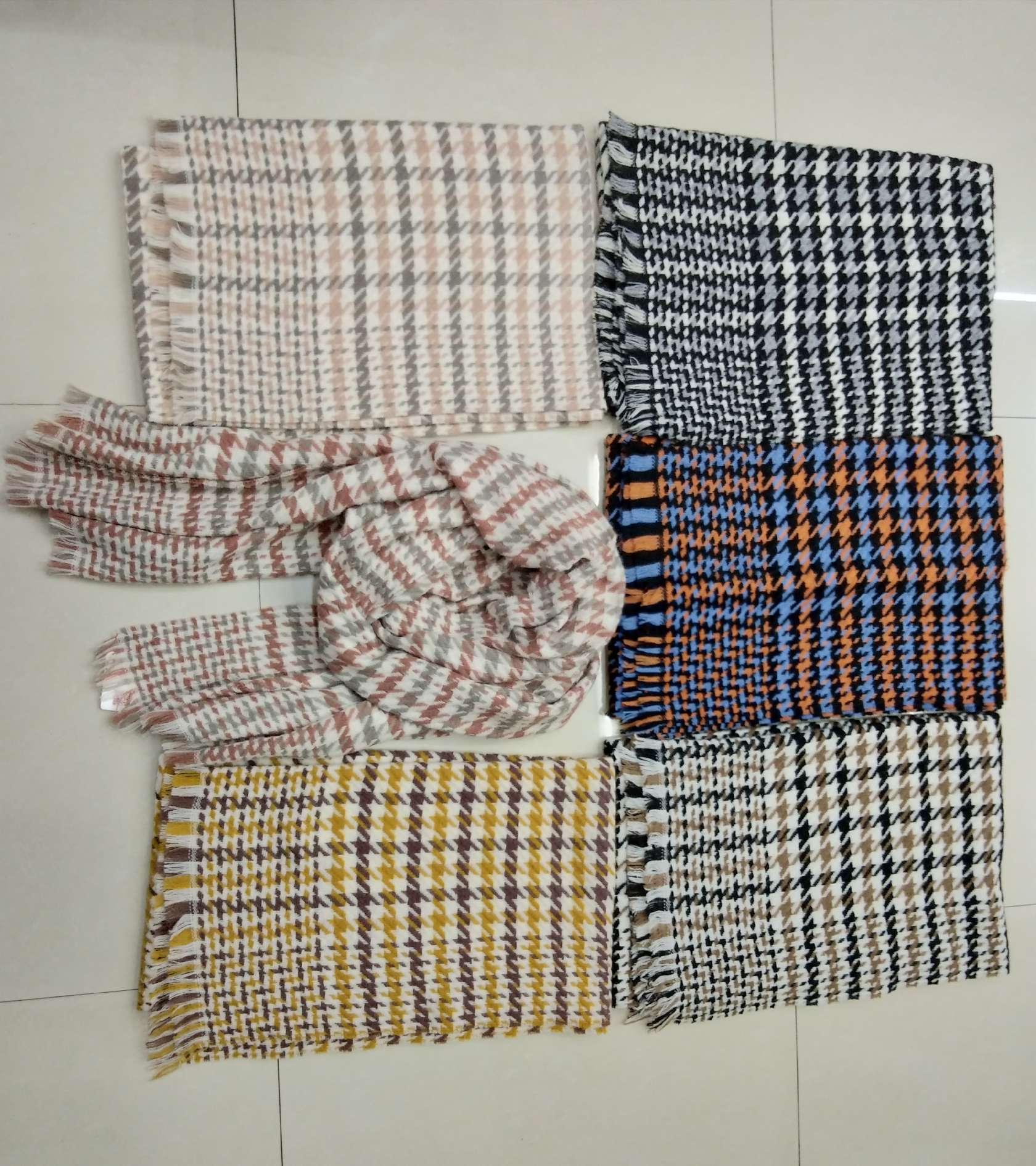 thousand bird check women's imitation cashmere thick scarf