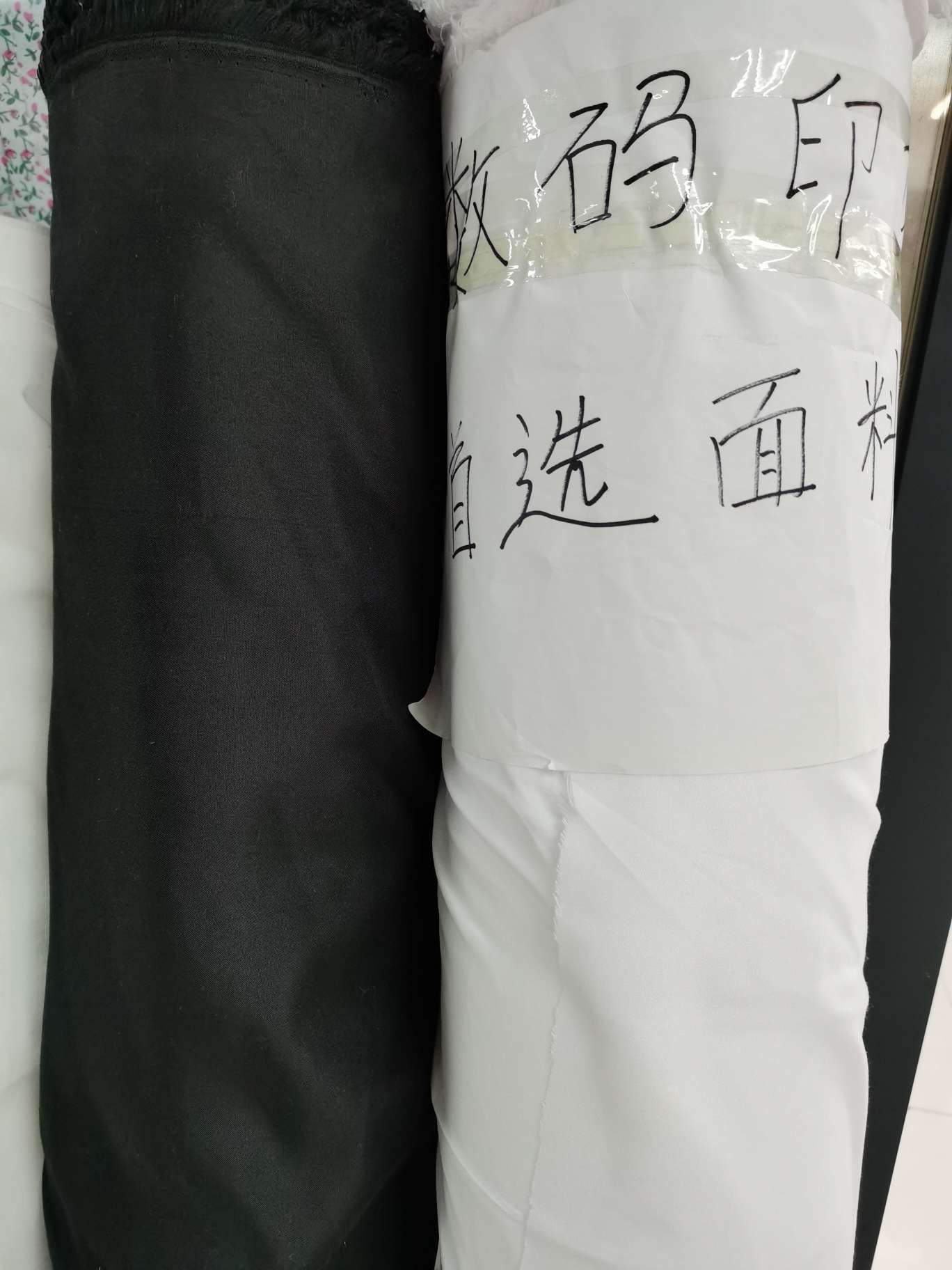 Pure Polyester Black White Milled Cloth Imitation Cotton In Stock