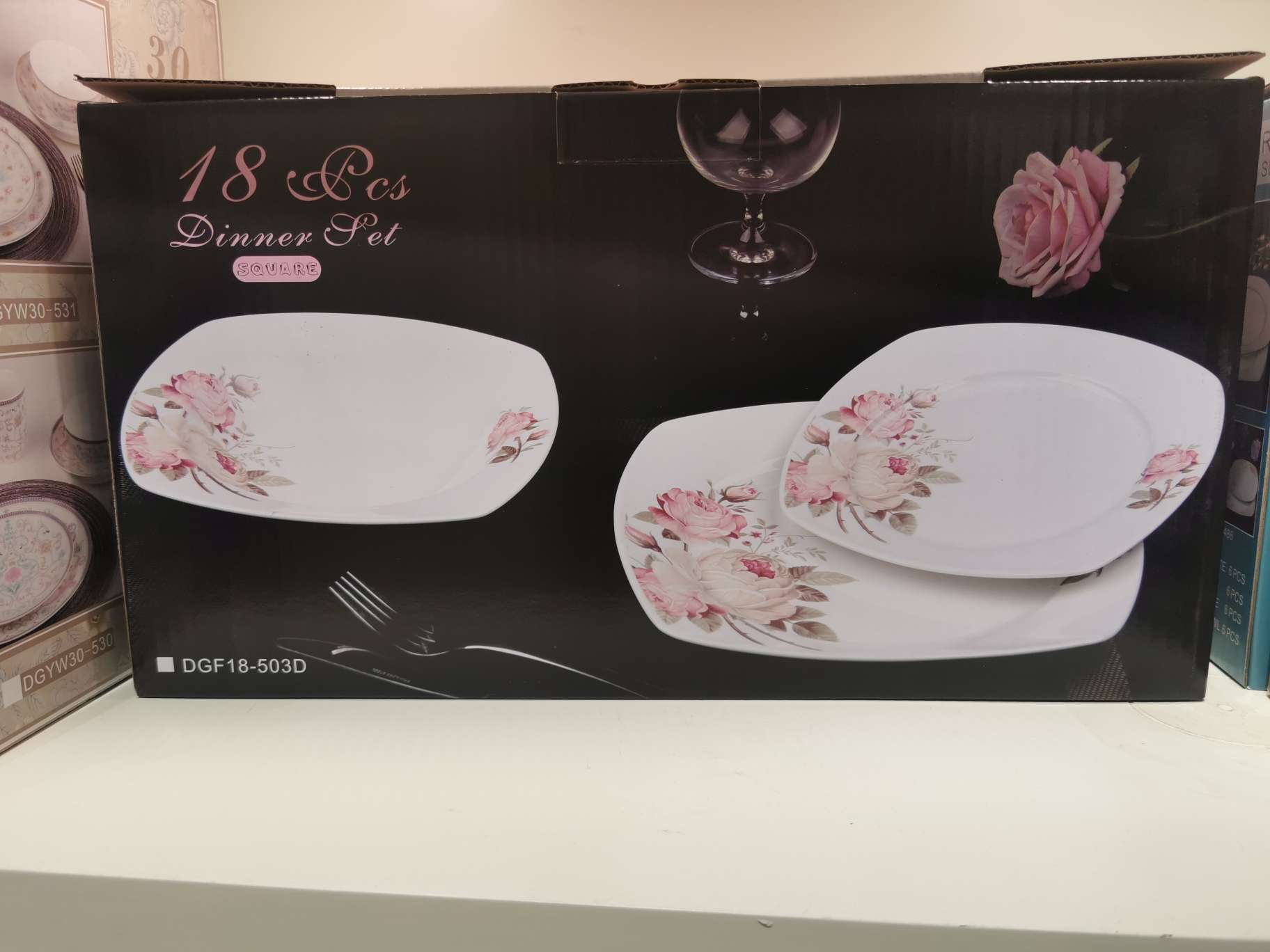 18-head square Western tableware