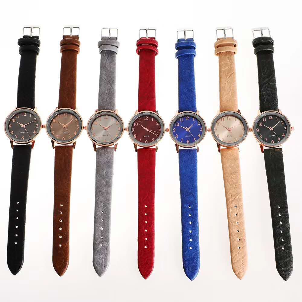 Authentic women's fashion leather strap women's watch, simple and elegant wine red women's watch 2020 new model undefined