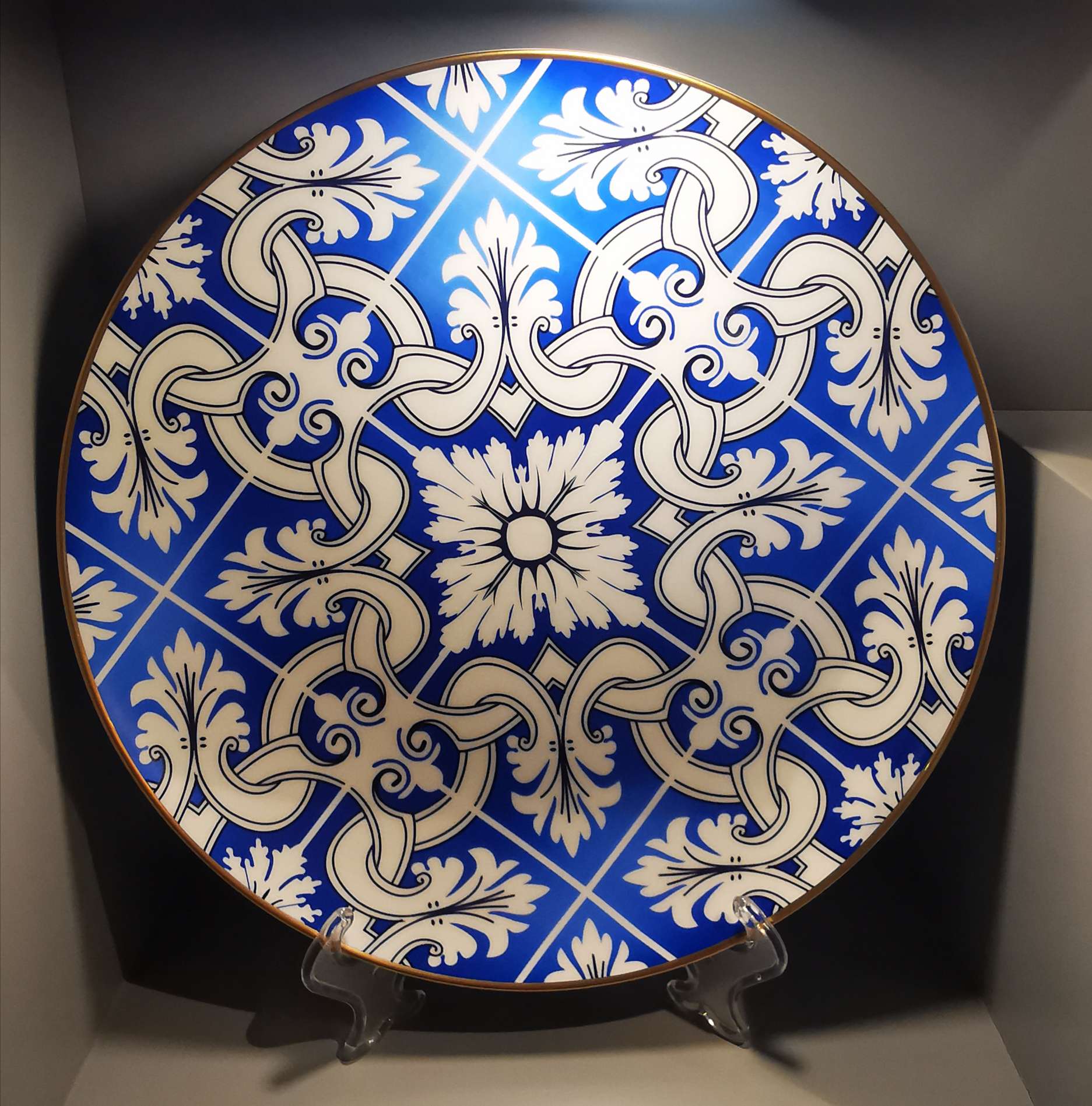 12-inch enlarged bone China cloisonne dinner plate