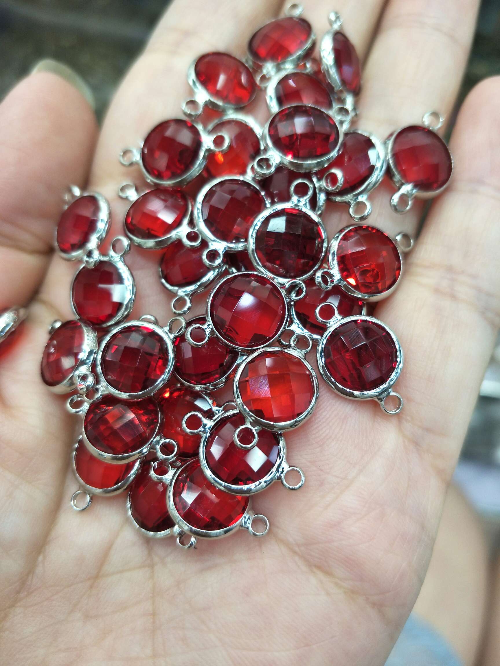 10MM round double hanging white K, bracelet earrings pendant accessories thumbnail