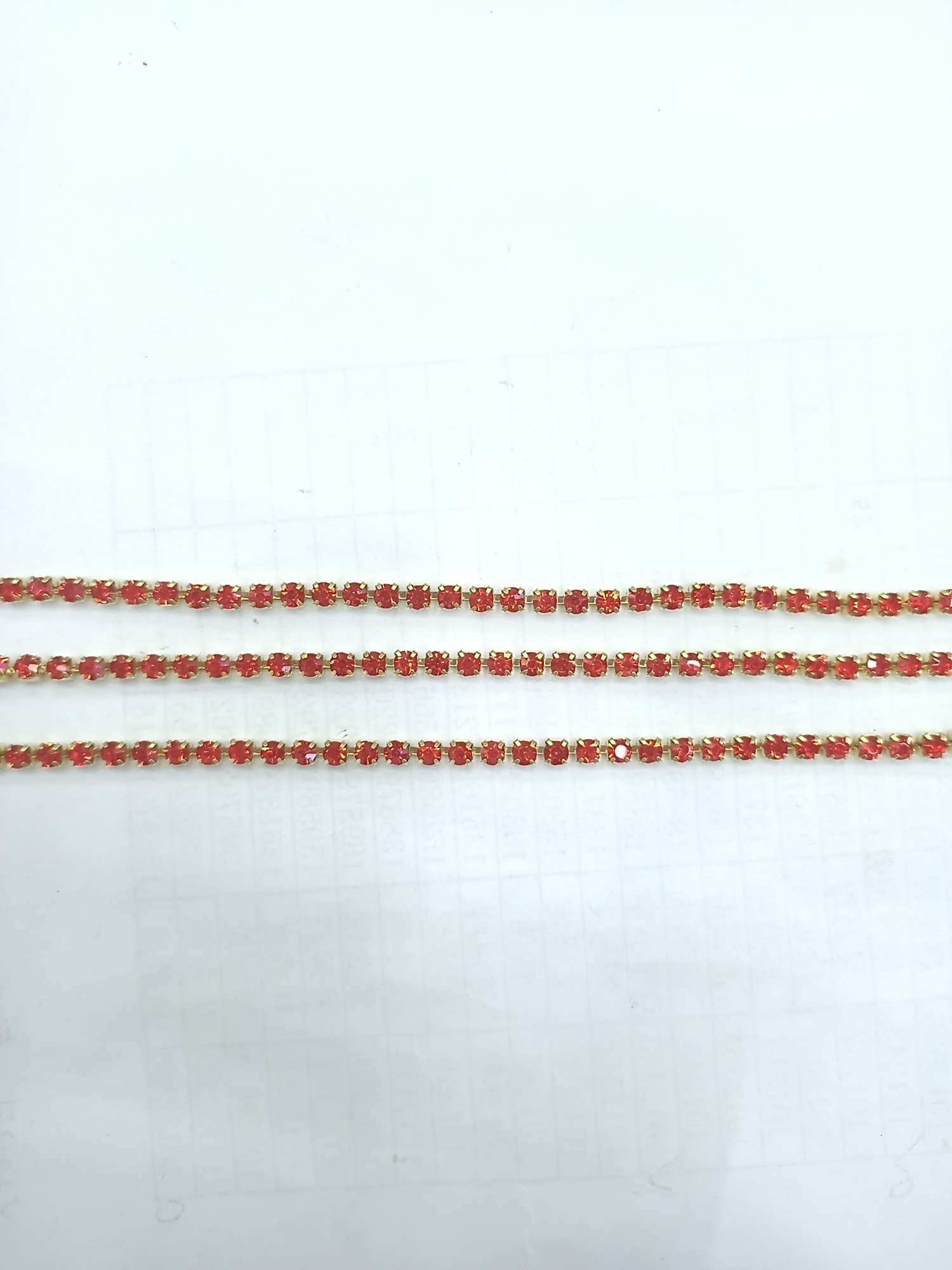 Domestic rhinestone claw chain copper red thumbnail