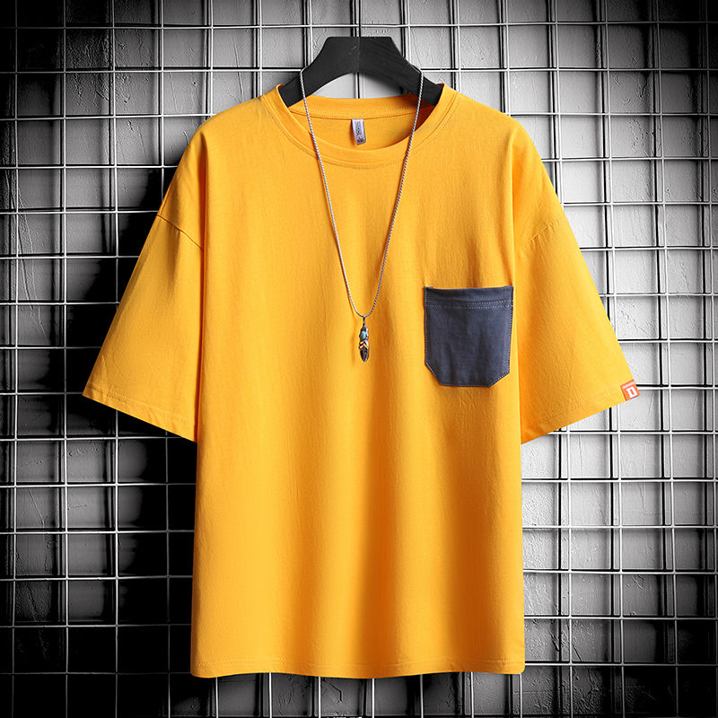 Spring/Summer 2020 pure cotton short-sleeved T-shirt, new Korean style loose Hong Kong style ins Trendy school style round neck T-shirt q