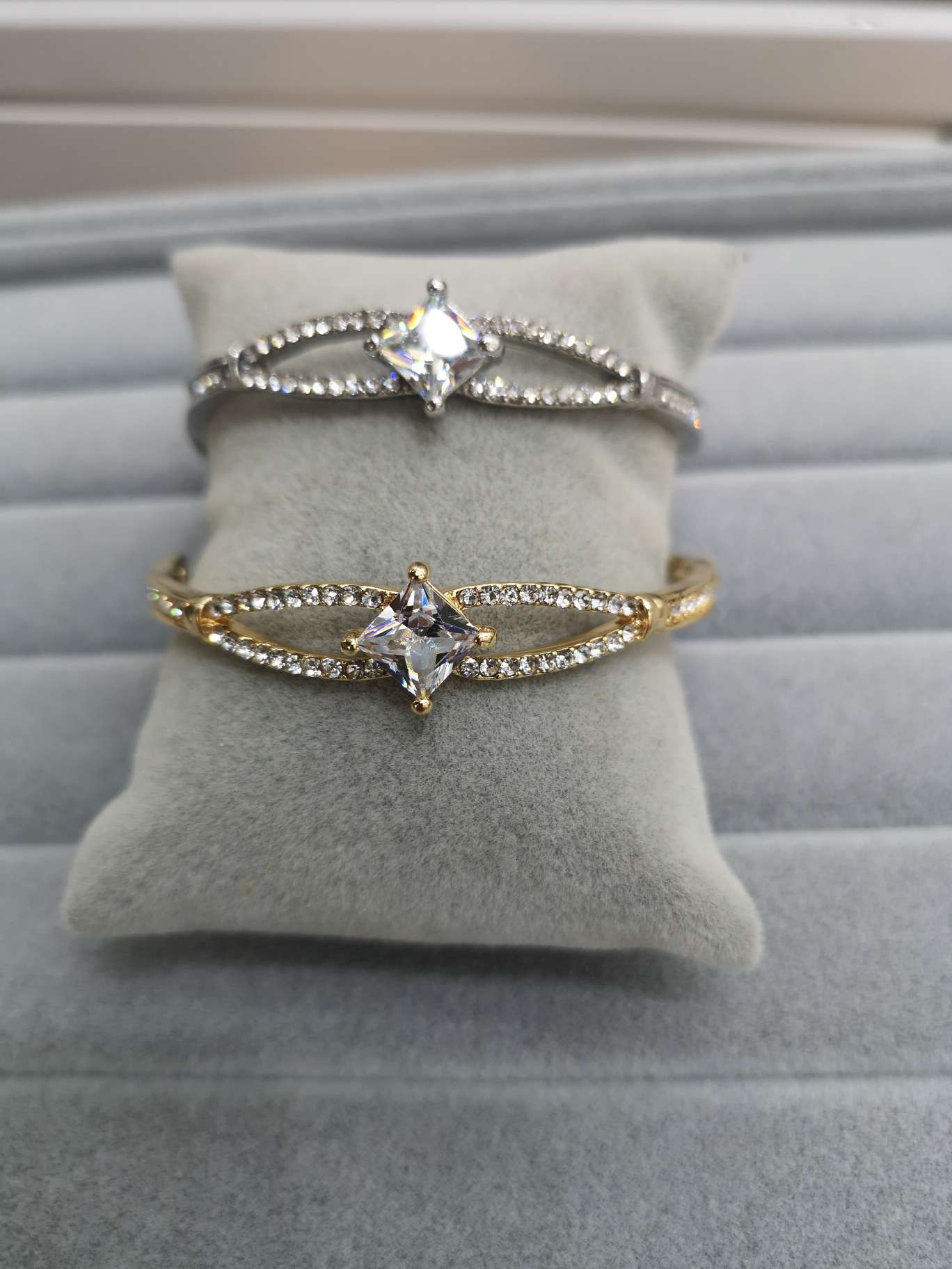 Alloy square zirconium bracelet