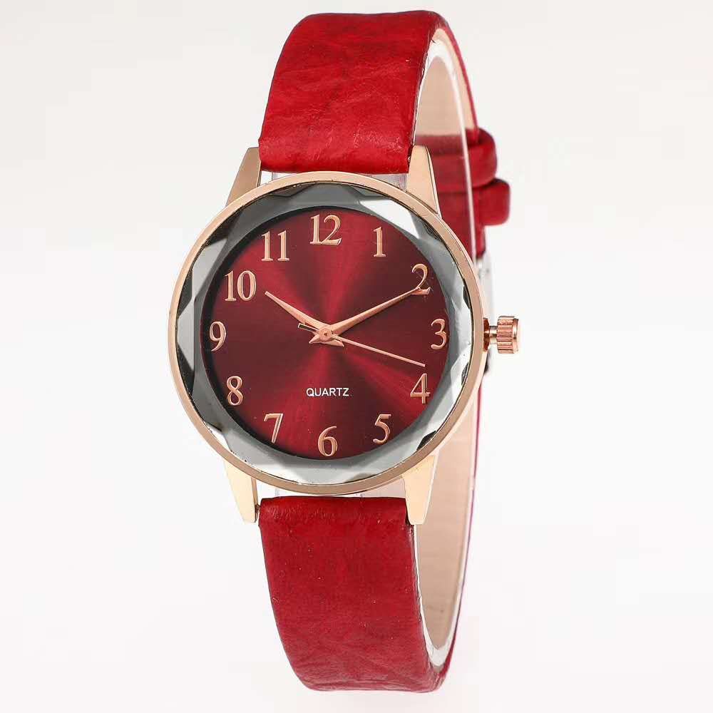 Authentic women's fashion leather strap women's watch, simple and elegant wine red women's watch 2020 new model undefined