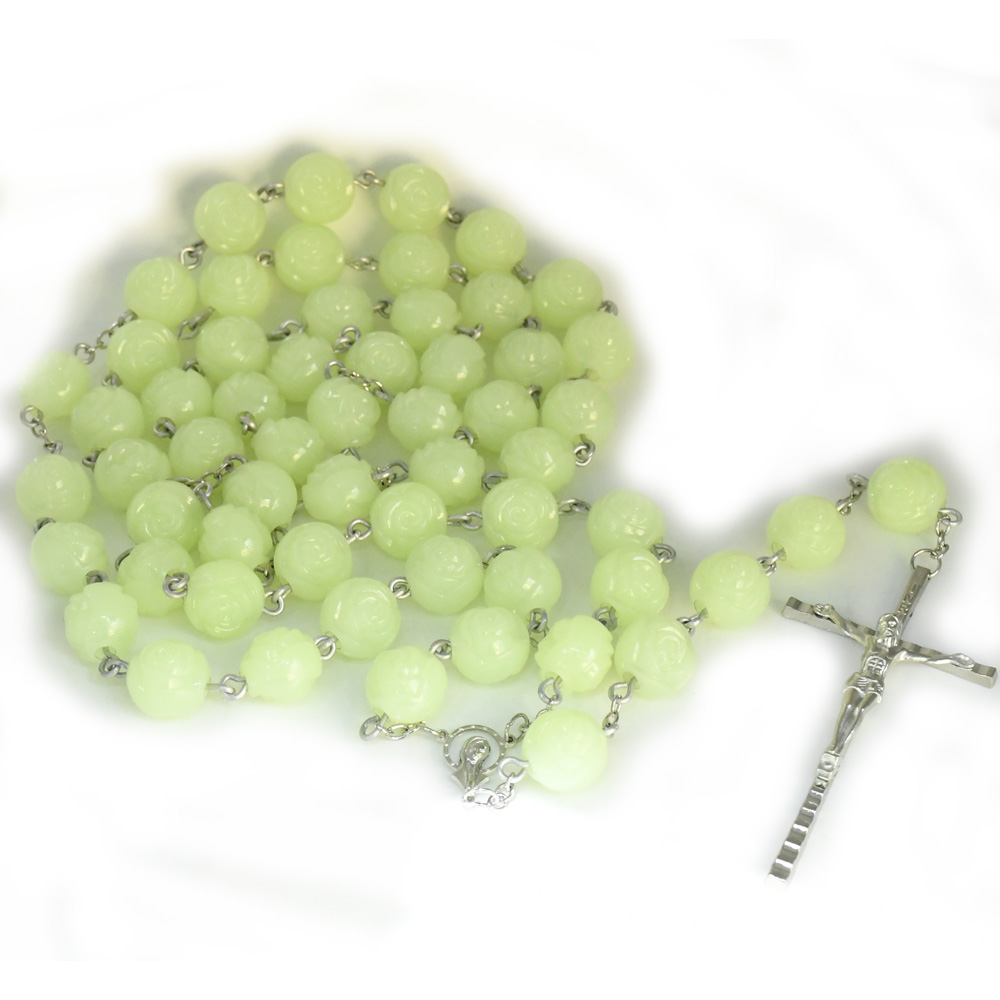 20mm luminous luminous Rosary necklace hanging wall decoration cross Item Picture