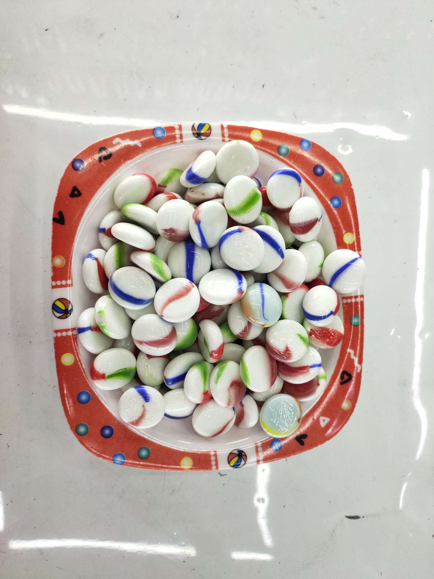 瓷花扁珠天然水晶原石浩源水晶玻璃工艺品摆件 水晶工艺品