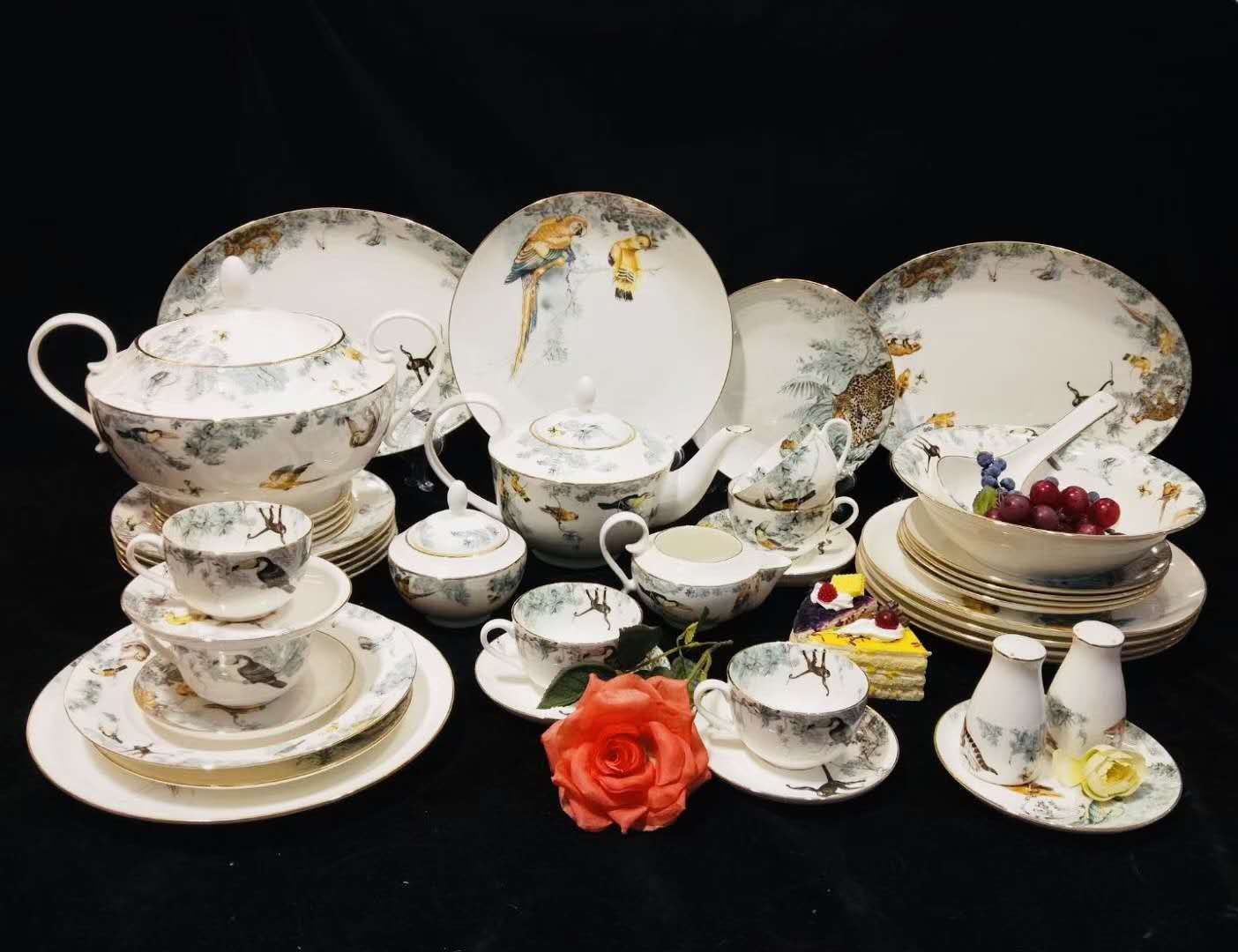 Rainforest Series Bone China tableware gift Box set
