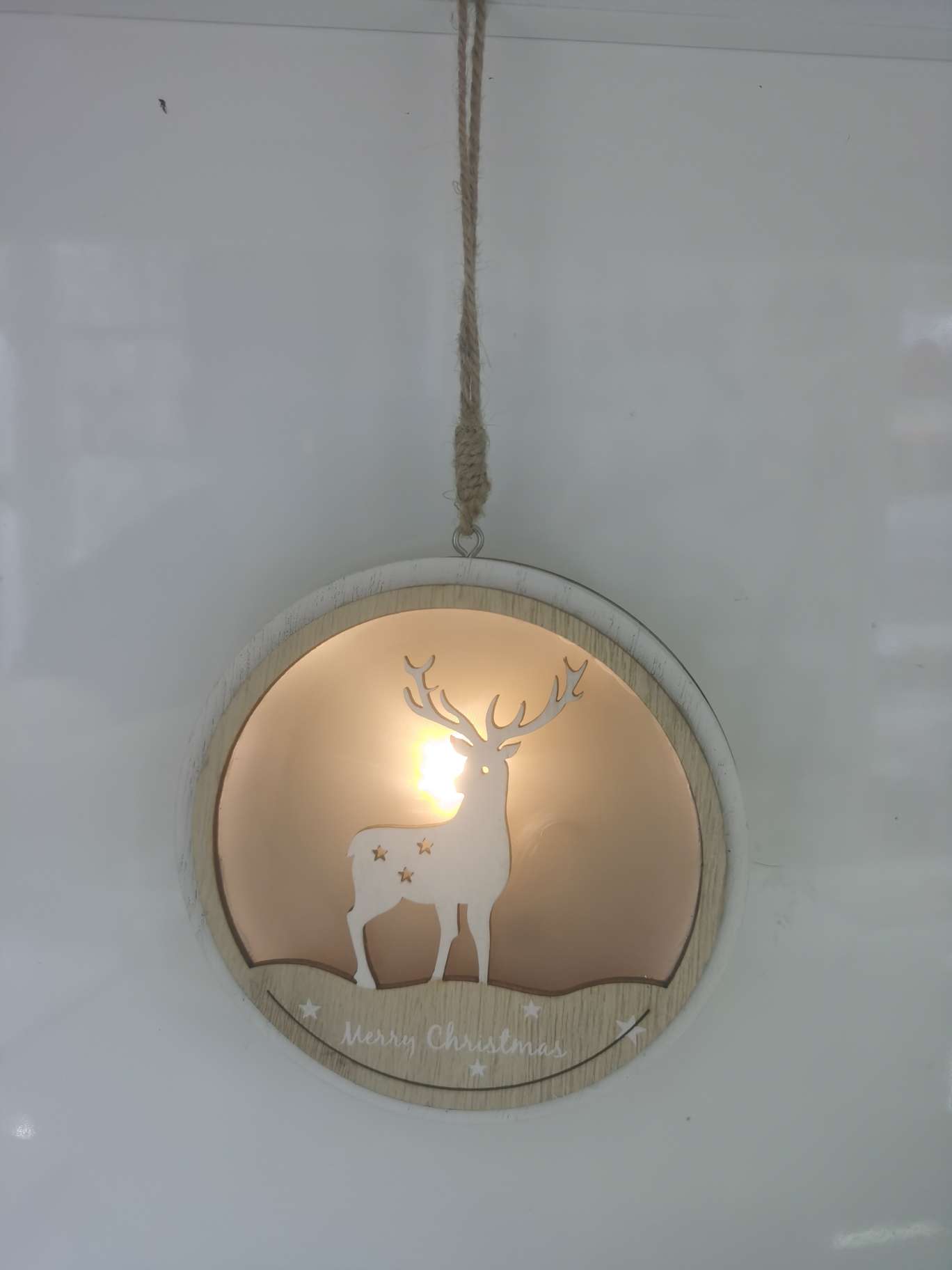 圣诞木质工艺品糜鹿灯吊件白色三款可选详情图2