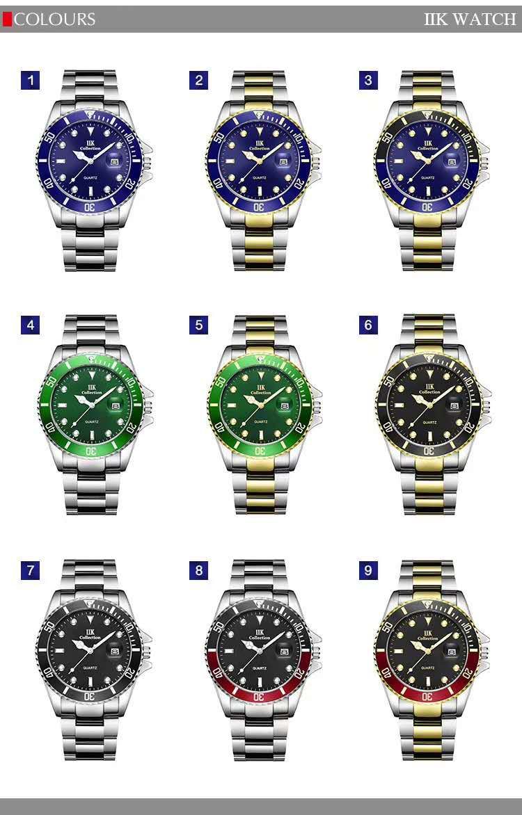 The latest fashion trend of 2020, the same style as the Internet celebrity Swiss top ten famous watches, the genuine brand Green Water Ghost watch, men's trendy steel band luminous waterproof, student sports black water monster undefined
