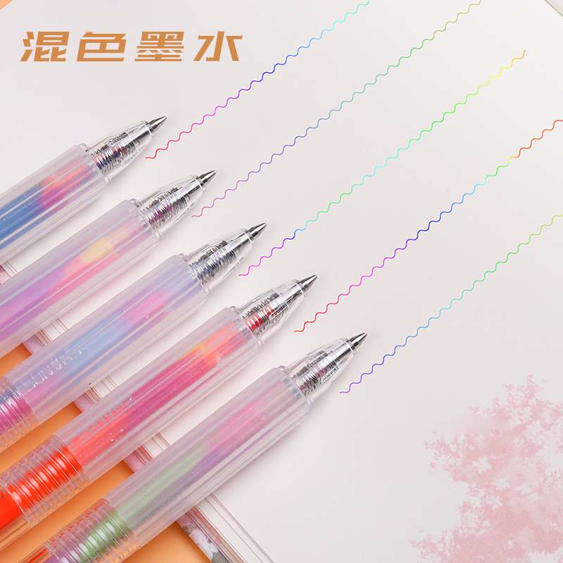 S629 Dream Rainbow Gradient Pen, Student Hand Ledger Neutral Pen Application Scenario