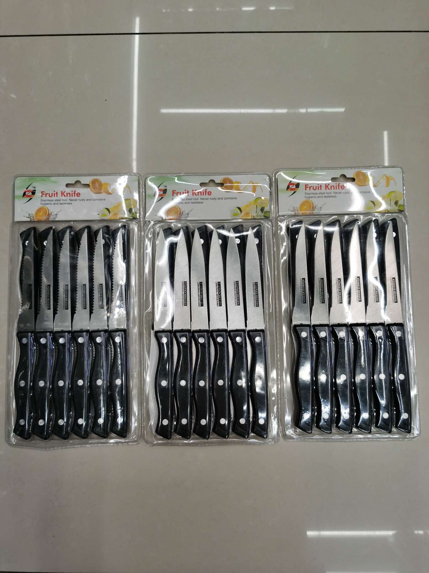 HM24212pc Black Seahorse steakknife/kalman knife/boning knife