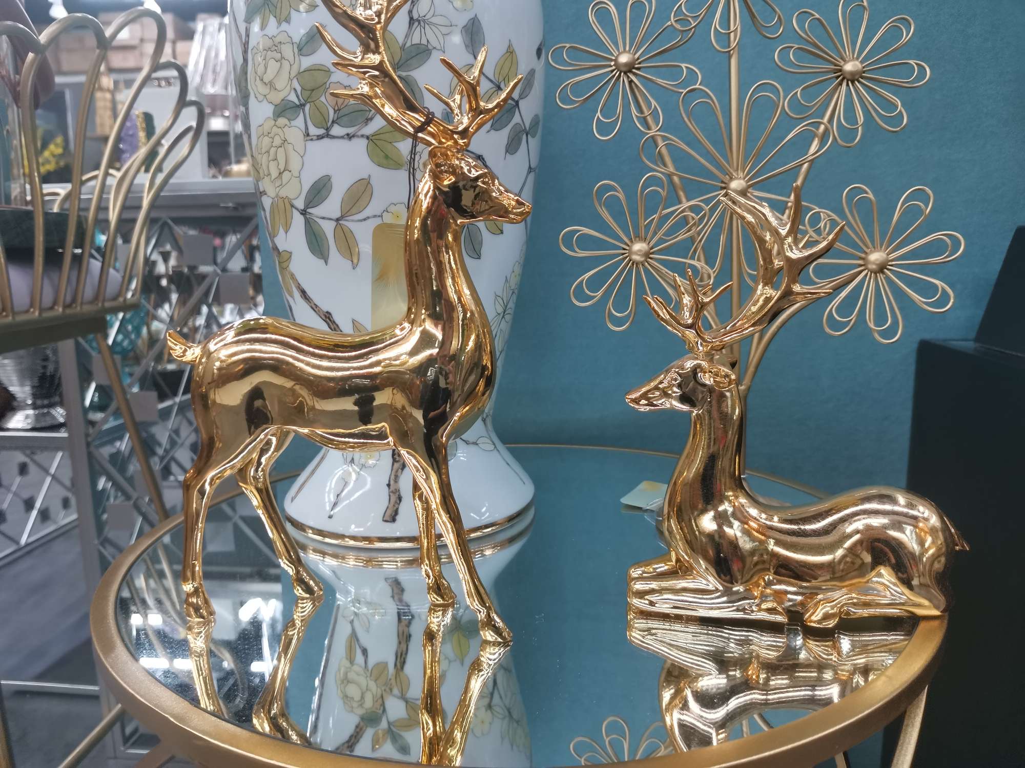 中式摆件之五金田园麋鹿 创意家居软装饰品客厅玄关样板房摆设