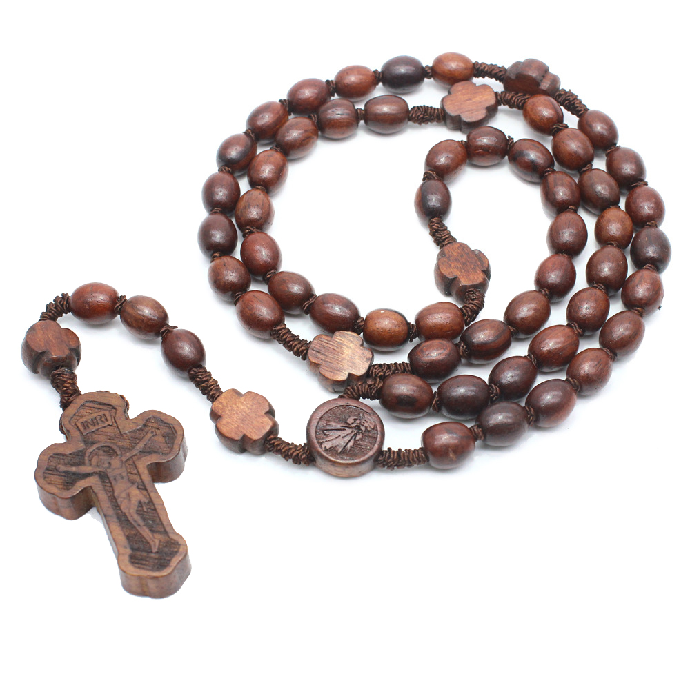 High-grade pure handmade beads rosewood beads cross religion Christian Catholic ornaments Beads