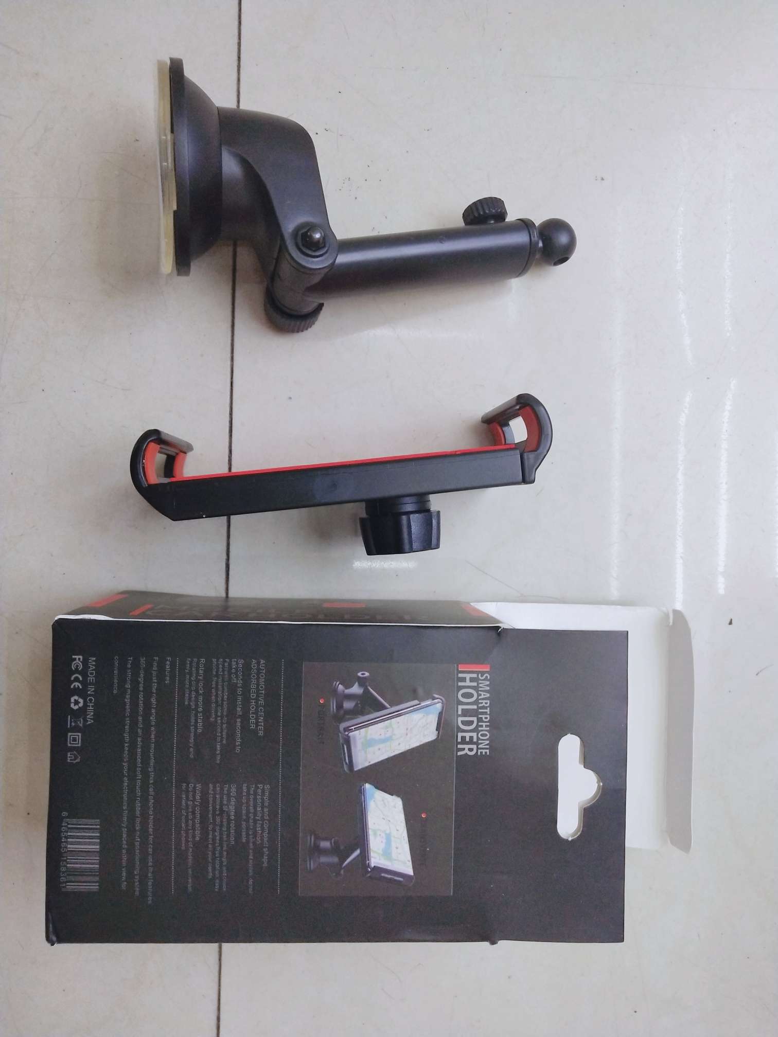 伸缩大平板吸盘手机支架白底实物图