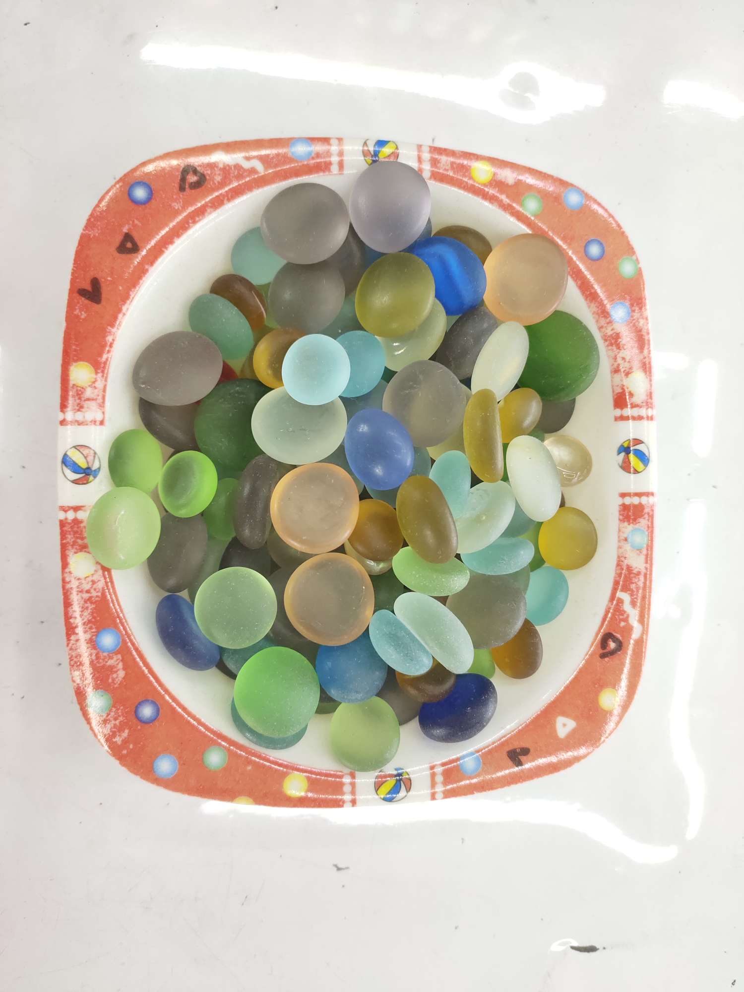 天然水晶原石浩源工艺品磨砂扁珠水晶玻璃装饰品摆件 水晶工艺品