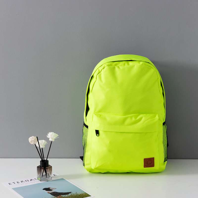 新款韩版休闲男女双肩包学生纯色书包旅行背包
