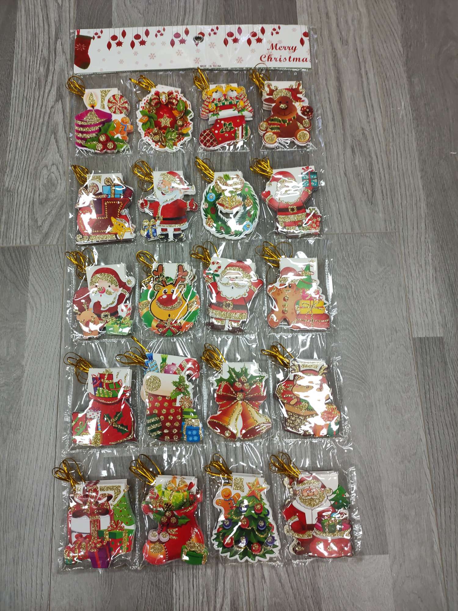 批发卡通圣诞贺卡创意迷你节日卡片韩版带金丝绳160张/卡5808，7.2*8.3cm