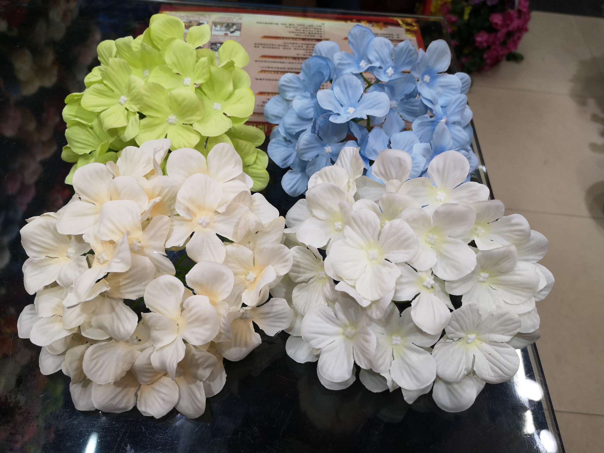 Silk flower heads
