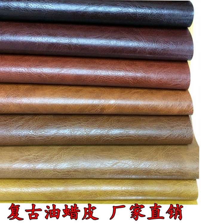 Factory direct sales of popular new oil-wax small lychee leather, large stock of high, medium and low grade luggage, sofa, shoe materials and fabrics details Picture