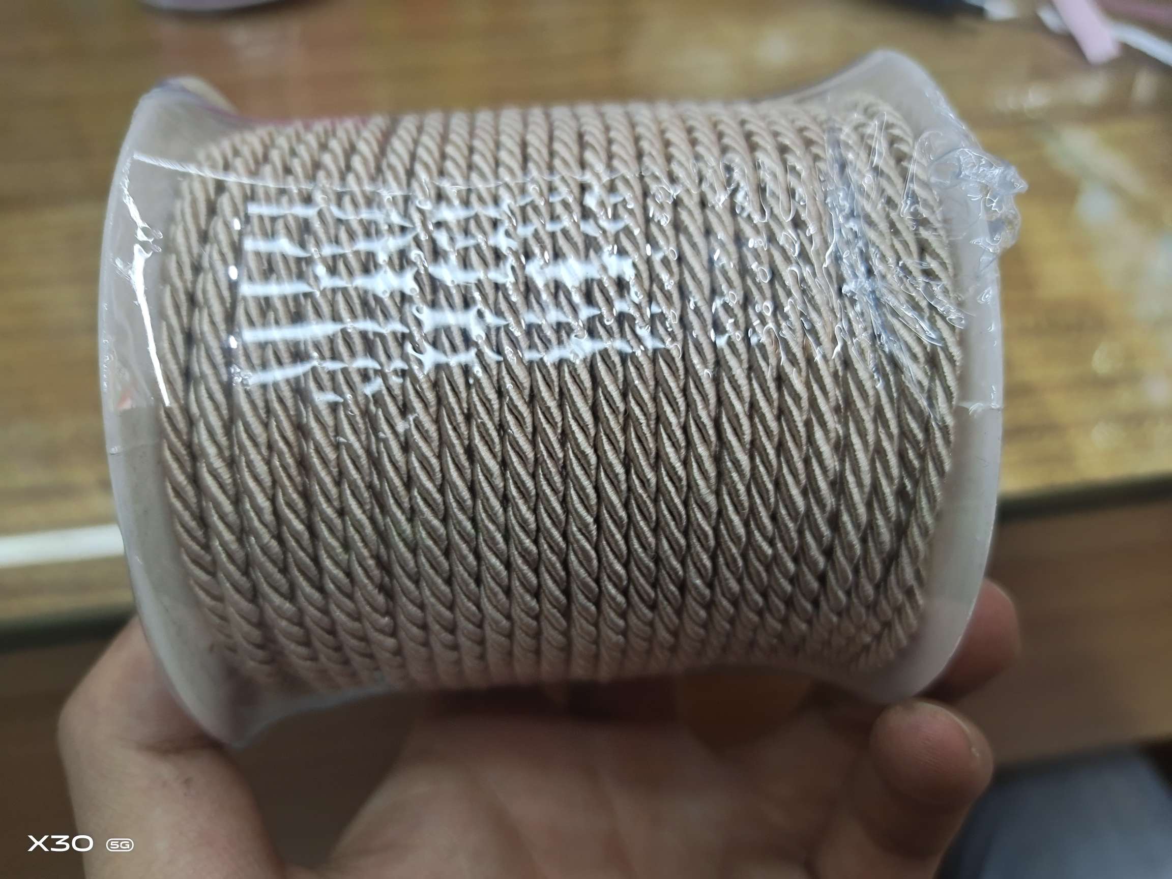 3mm polyester three-strand rope, garment accessory rope and decorative rope details Picture