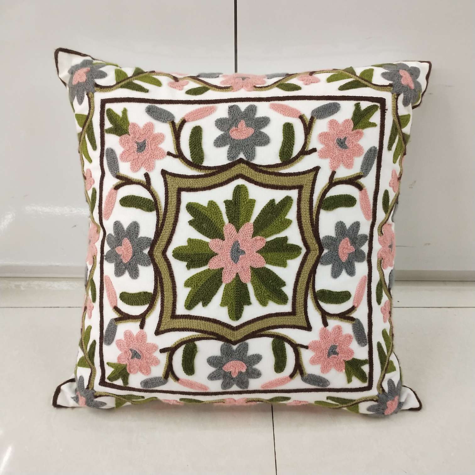 Cotton embroidered sofa pillow cushion European backrest thumbnail
