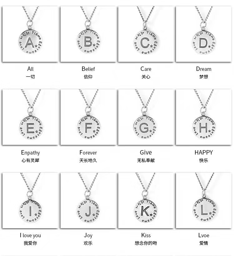 Stainless steel chain necklace letter thumbnail