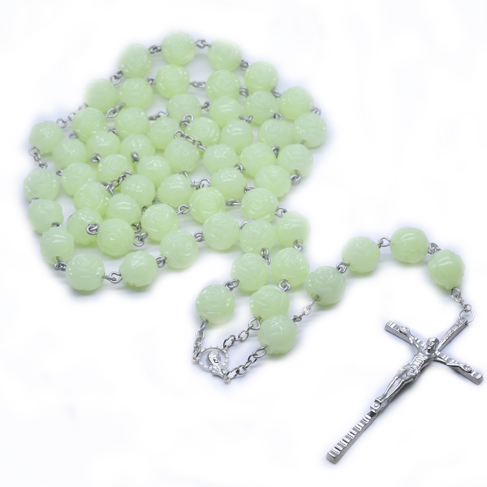 20mm luminous luminous Rosary necklace hanging wall decoration cross undefined