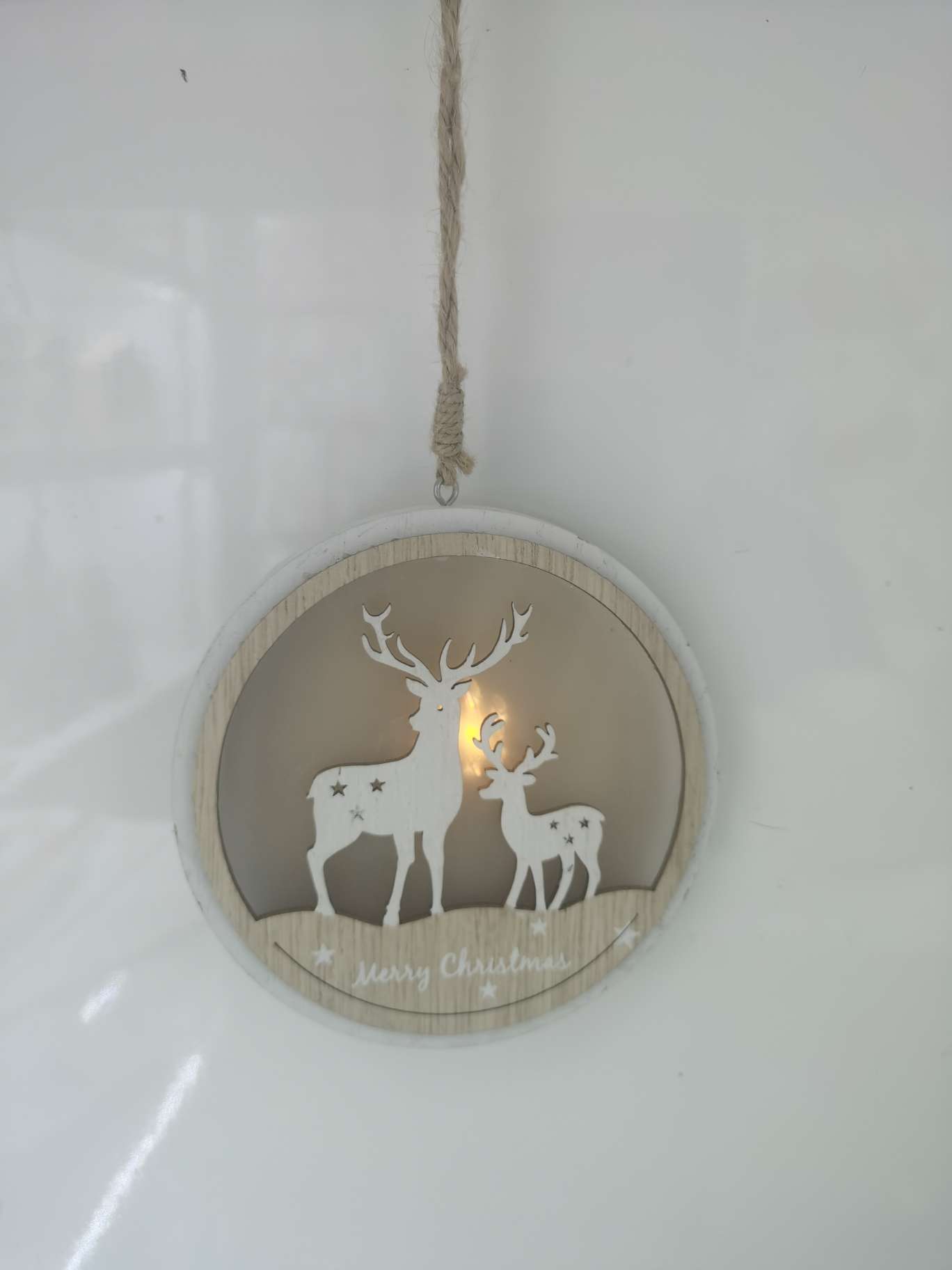 圣诞木质工艺品糜鹿灯吊件白色三款可选详情图1