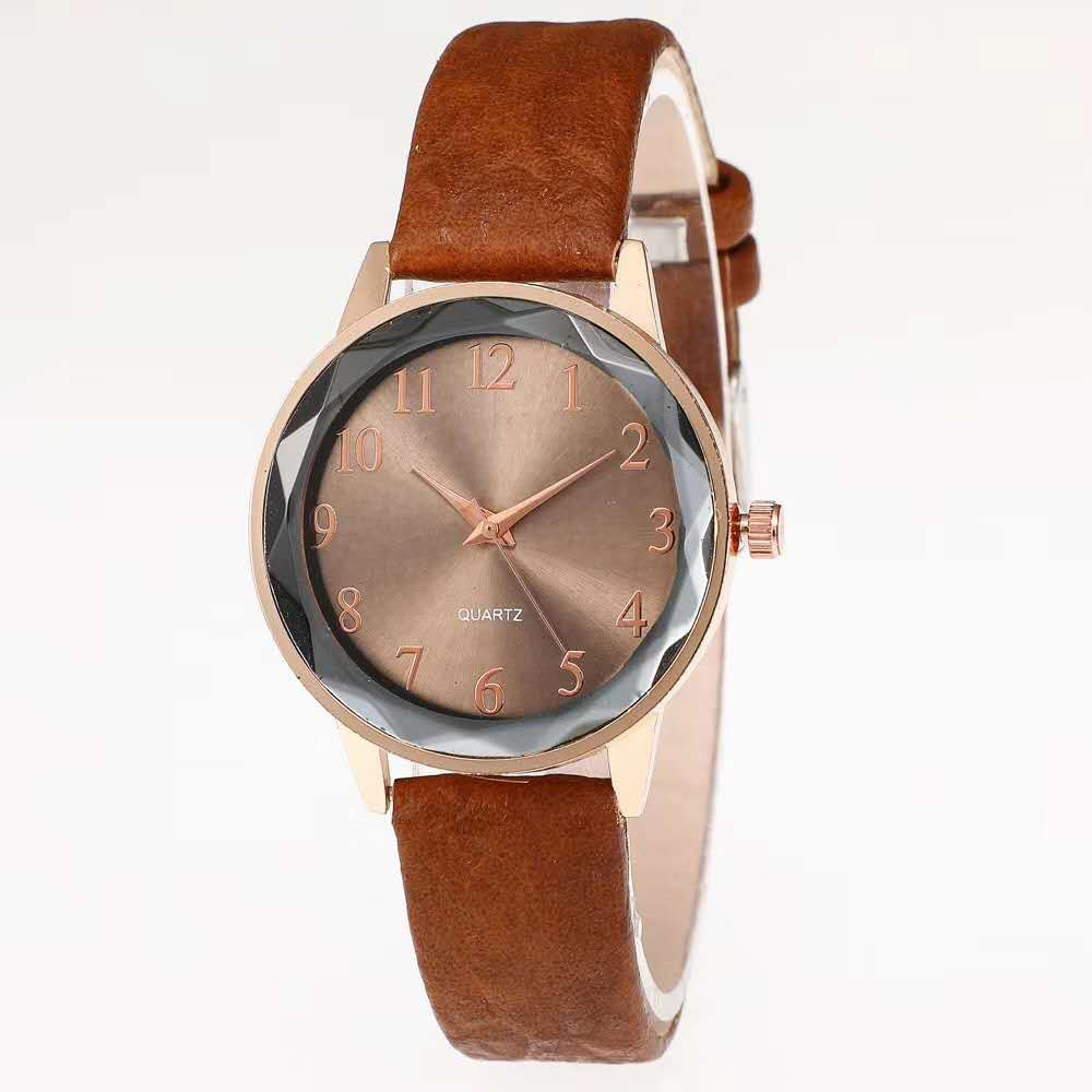 Authentic women's fashion leather strap women's watch, simple and elegant wine red women's watch 2020 new model Item Picture