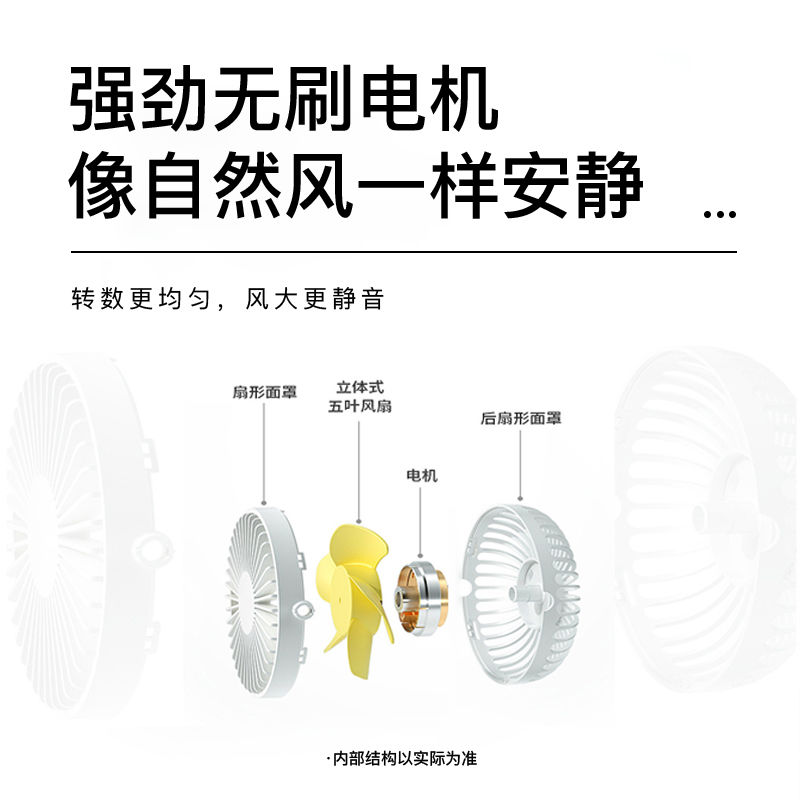 USB风扇迷你静音5寸6寸8寸办公室电脑学生宿舍桌面小电风扇细节图