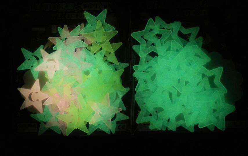 Glow-in-the-dark smiling stars