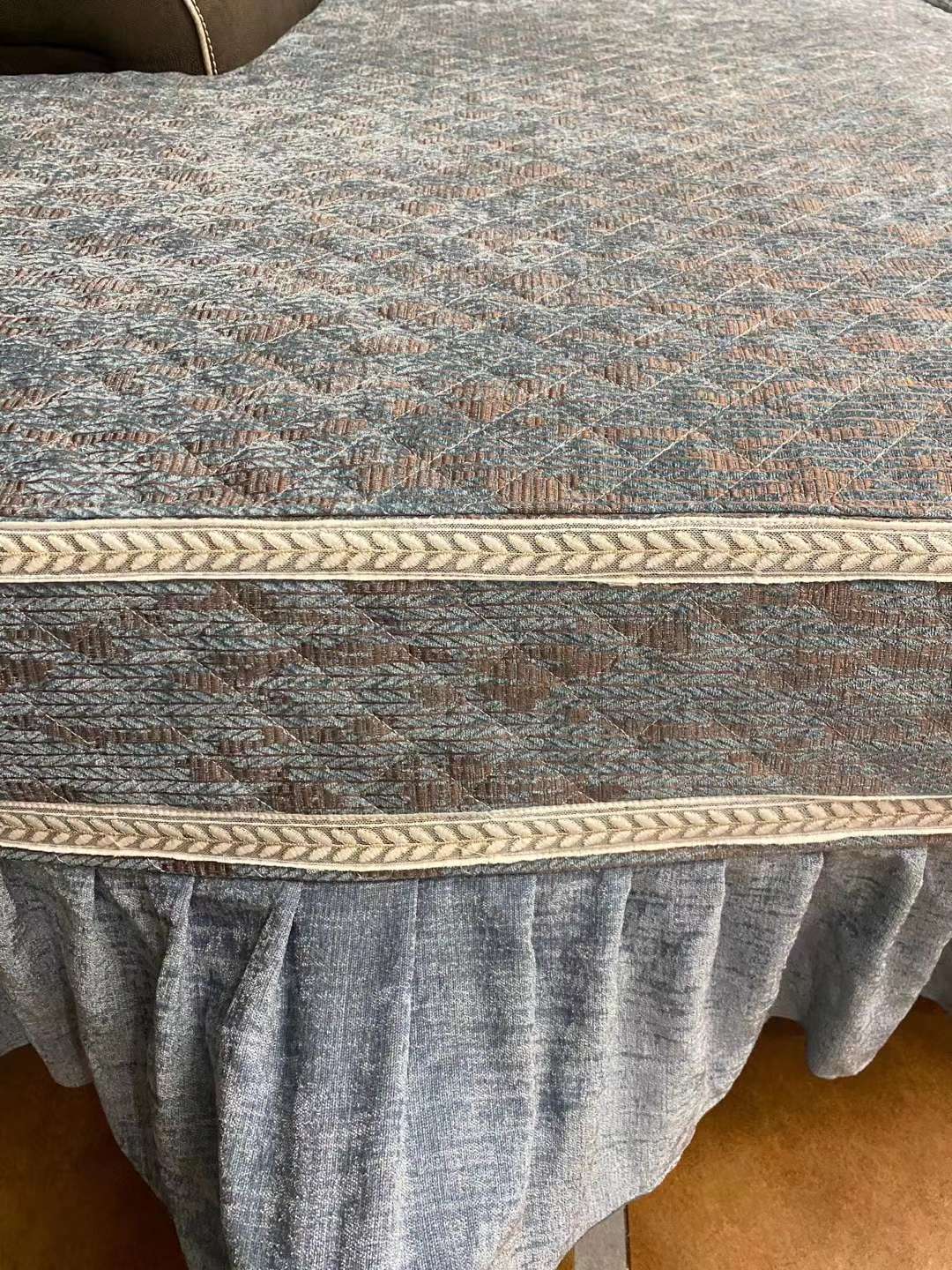 彩虹桥兰色沙发垫沙发布艺沙发垫配套雪尼尔意大利绒荷兰绒私人订制全包半包详情图7