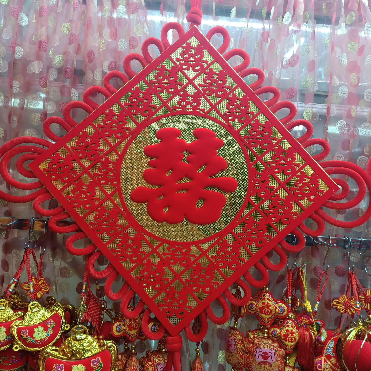2021 new style factory direct sales wholesale large Chinese knot, essential for Double Happiness wedding, festive and joyous items for moving into a new home