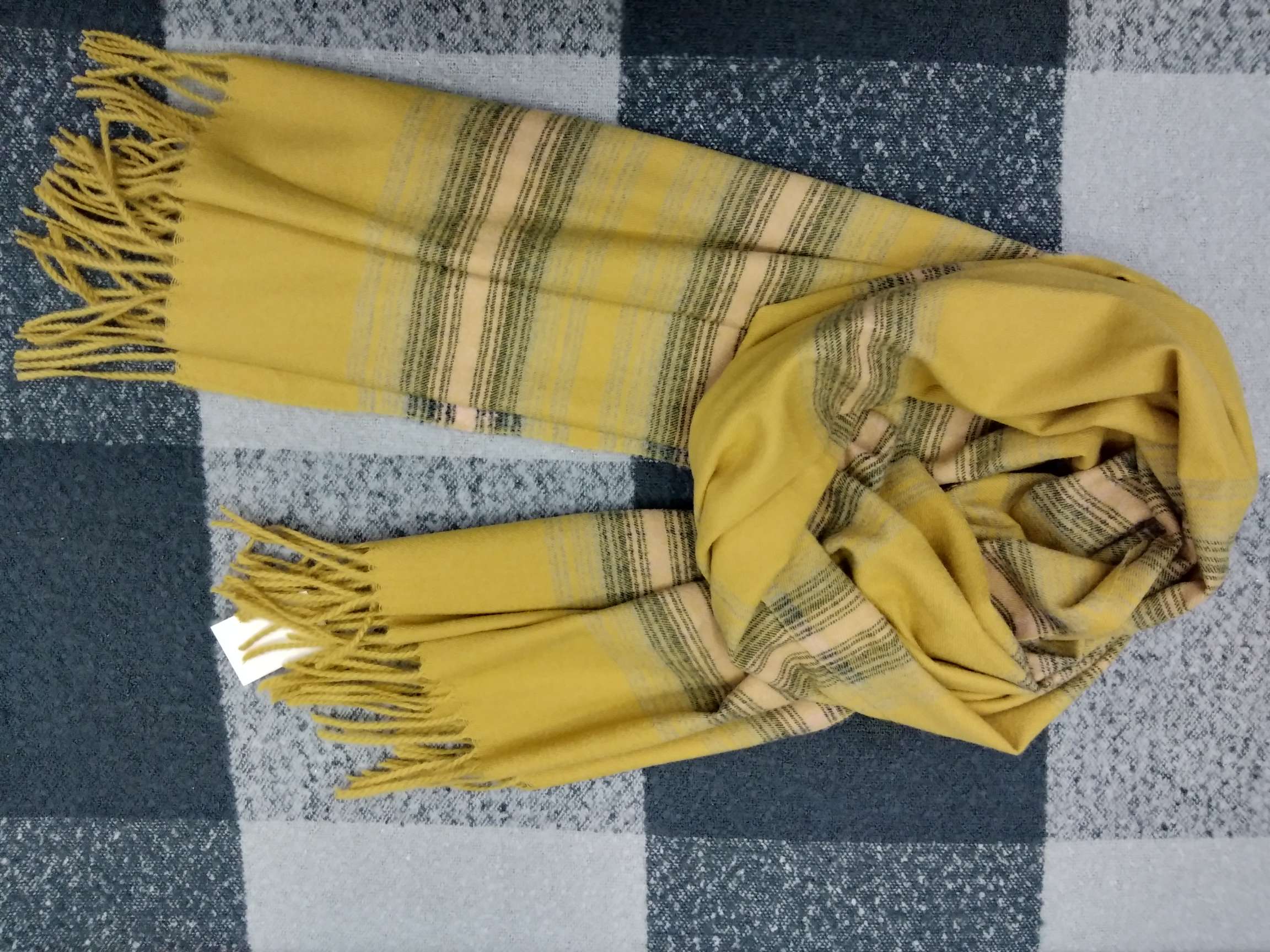 Striped White Scarf