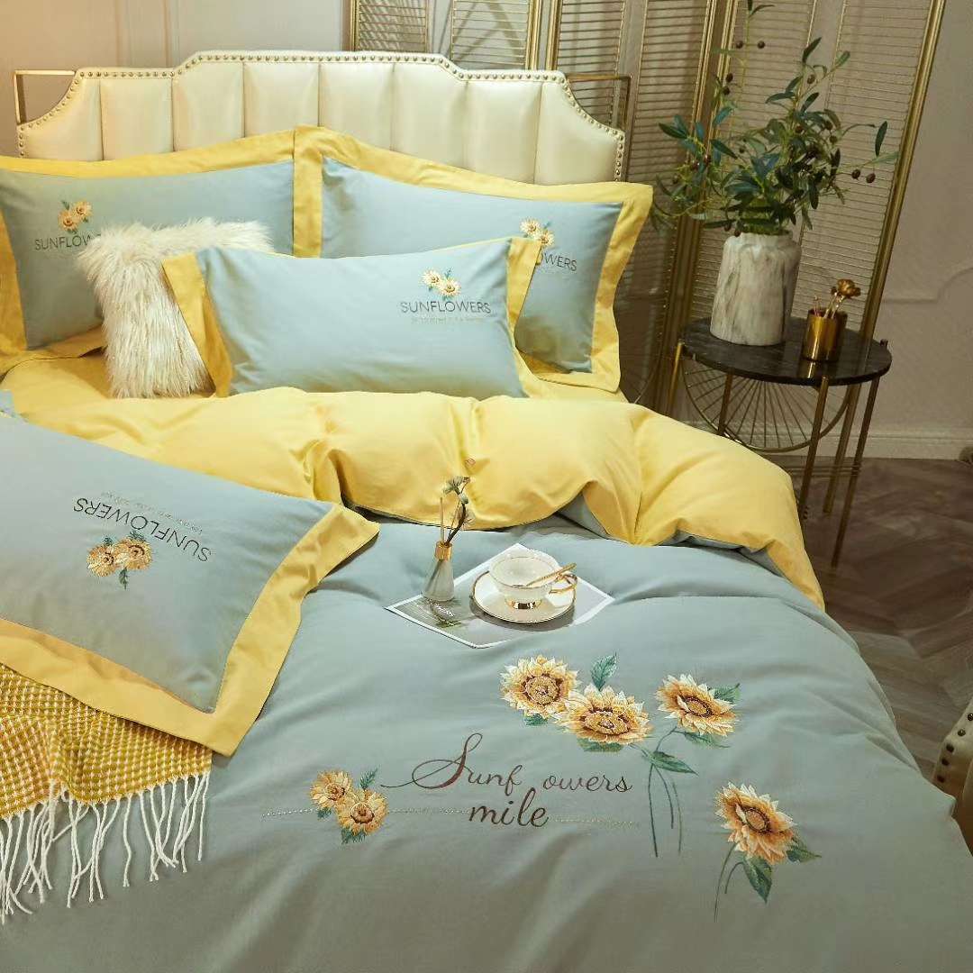Mina Garden Four-piece Set - Free Leaf Green Four-piece Set Factory Direct Sales Four-piece Set 2021 New Style details Picture