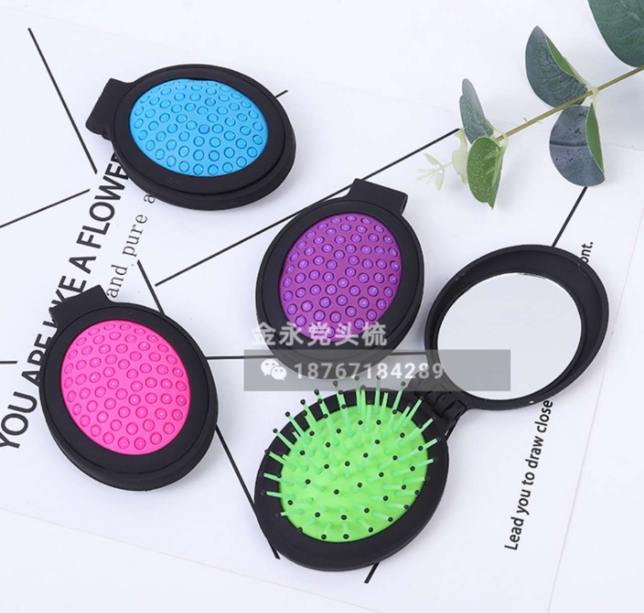 High-End Outlet Mirror Comb Folding Comb details Picture