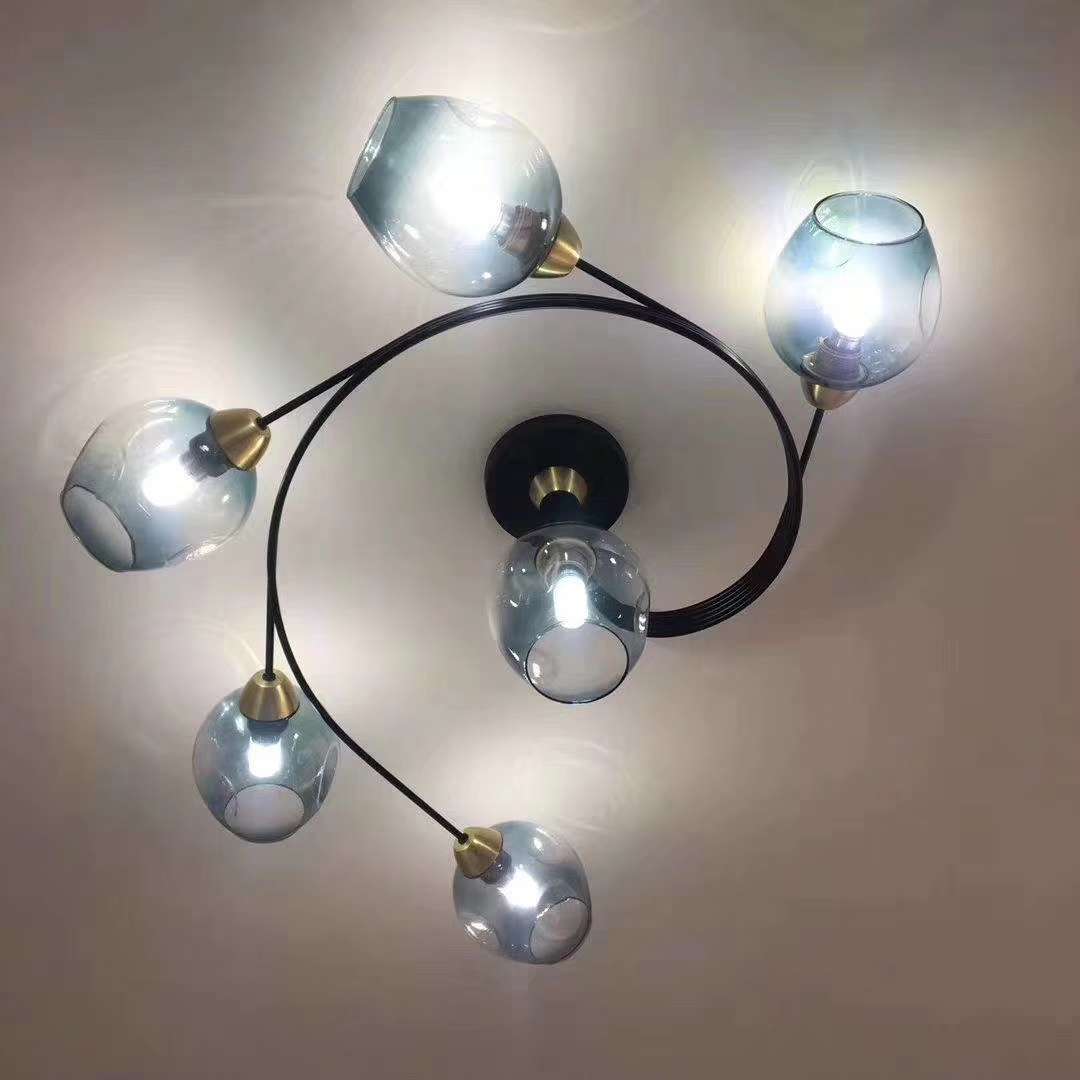 Nordic minimalist ironwork lamps, LED living room lamps, dining room lamps and room lamps