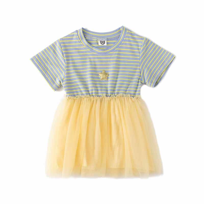 Xia new style south Korean version of the strip subnet dress little girl web celebrity dress thumbnail