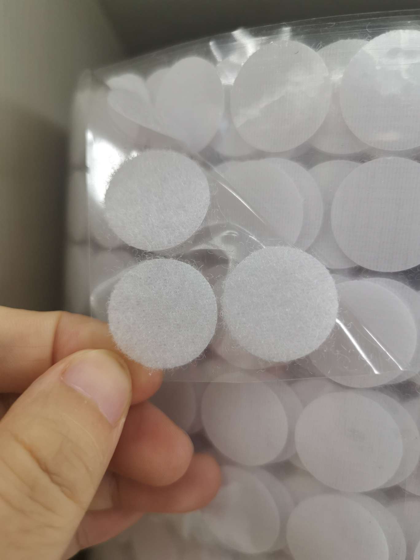 2cm white polka dot self-adhesive Velcro details Picture