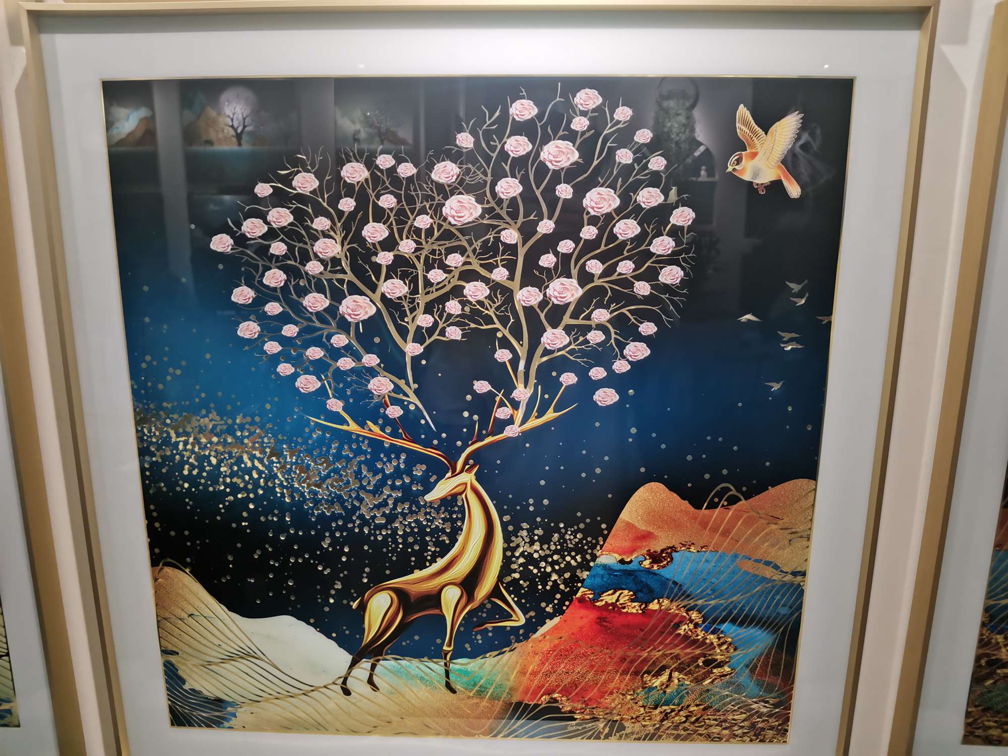 客厅画玄关装饰挂画现代简约竖版壁画进门入户过道门厅景墙大画