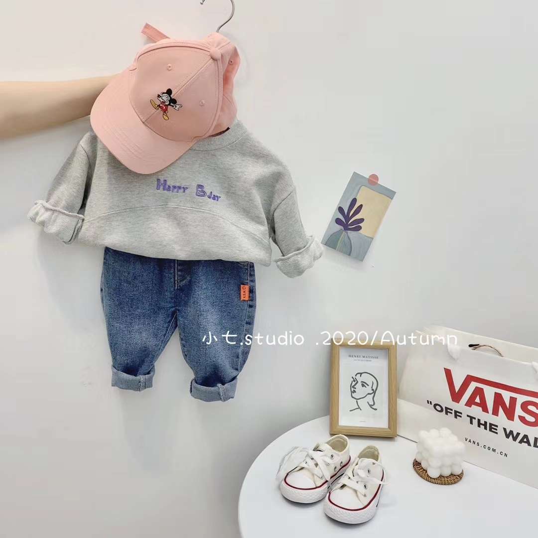 小童秋季卫衣牛仔裤套装