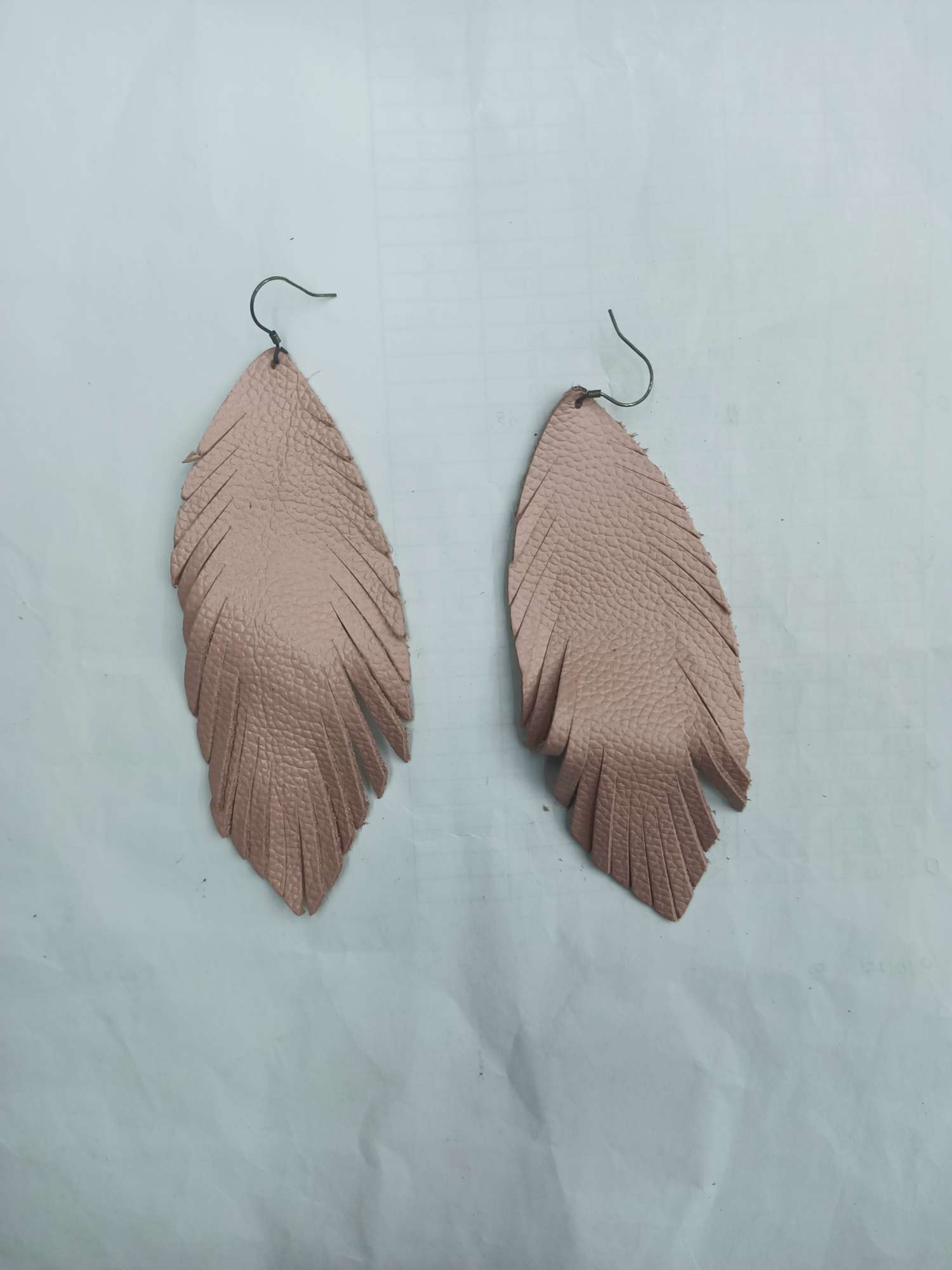 真皮粉色耳坠配饰 艺美饰品辅料 网红爆款 DIY 明星同款