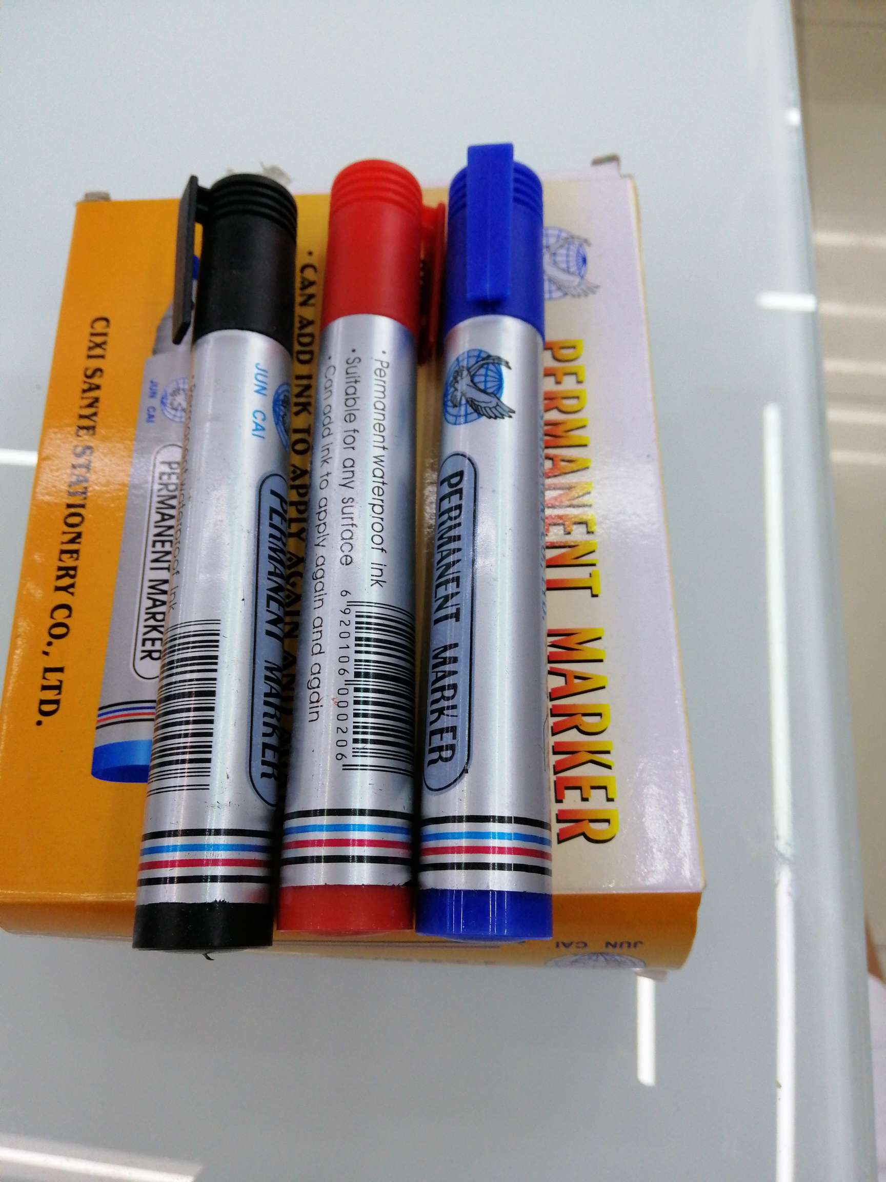 Yiwu Hanjia Stationery Office Three-Leaf 3200 Marker Pen Single-head non-erasable Marker Pen Outline 12 pieces Box set details Picture
