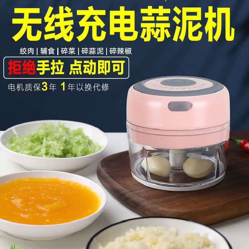 家用切菜电动蒜泥机蒜泥器打蒜蓉捣蒜器婴儿迷你料理机宝宝辅食机