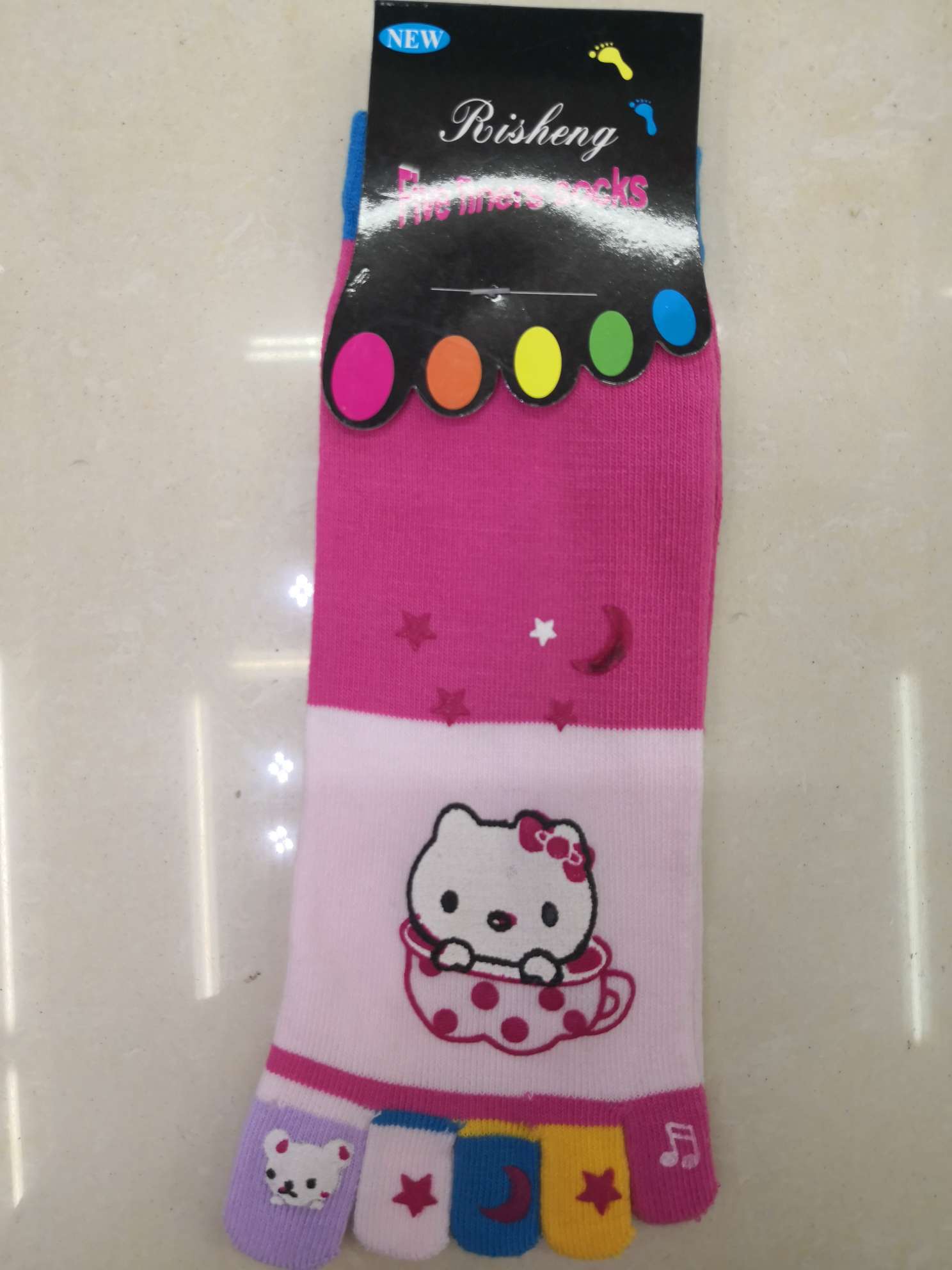 点胶袜五指袜男女纯棉防臭春秋款运动分趾五只脚趾袜子分指