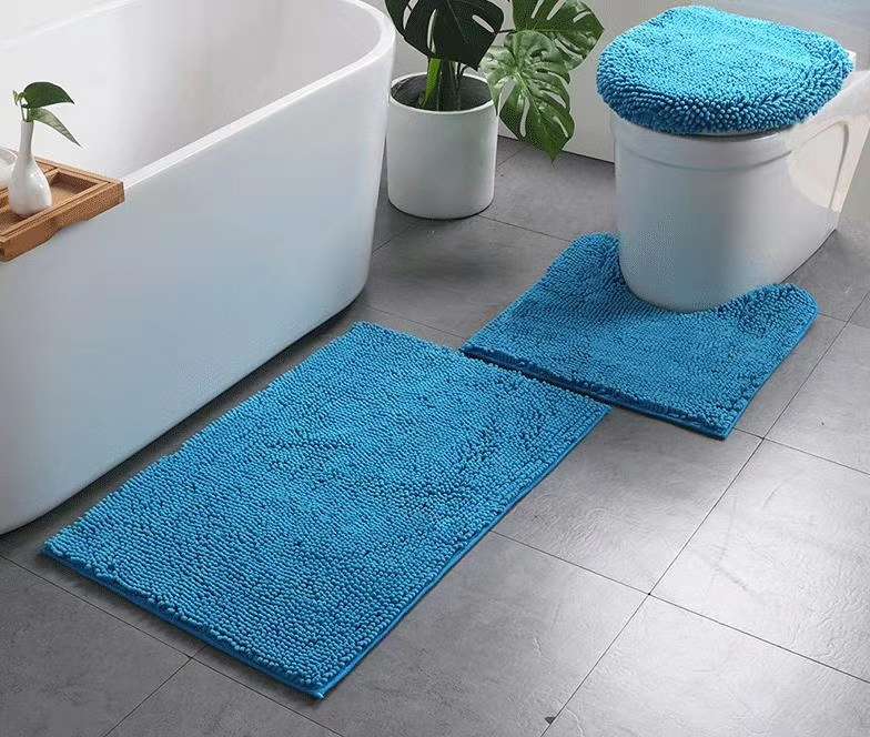 浴室卫生间地垫门口垫家用厨房垫吸水防滑地垫白底实物图